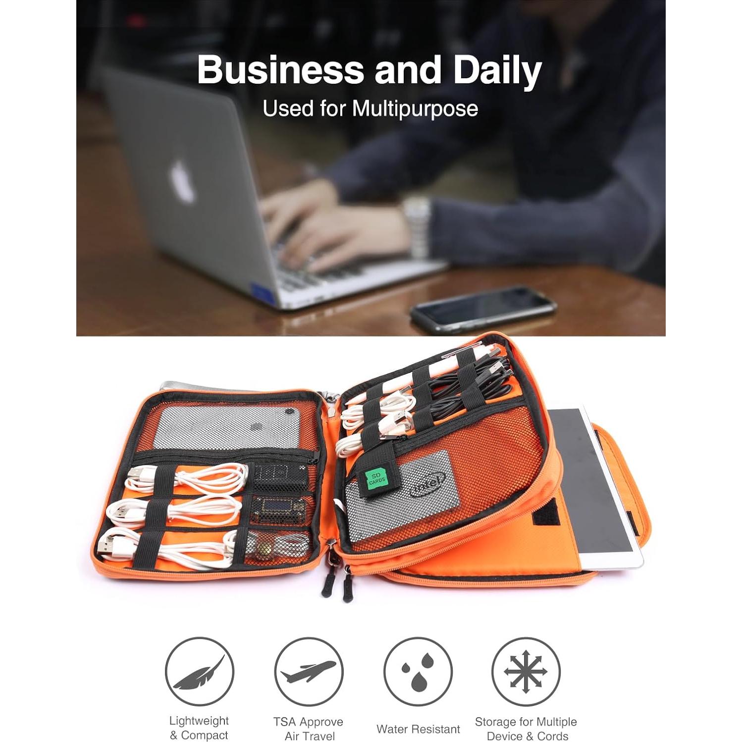 Funda Organizadora de Cables Luxtude Grande Gris 28.4x21.1cm