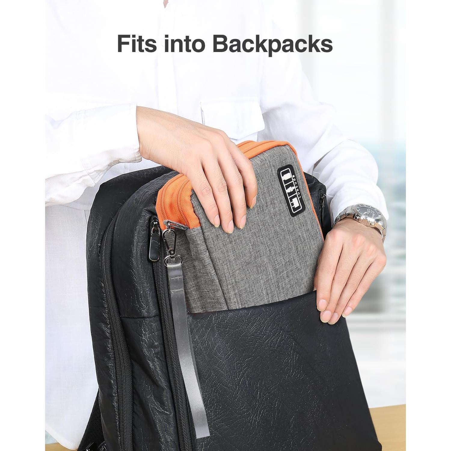 Funda Organizadora de Cables Luxtude Grande Gris 28.4x21.1cm