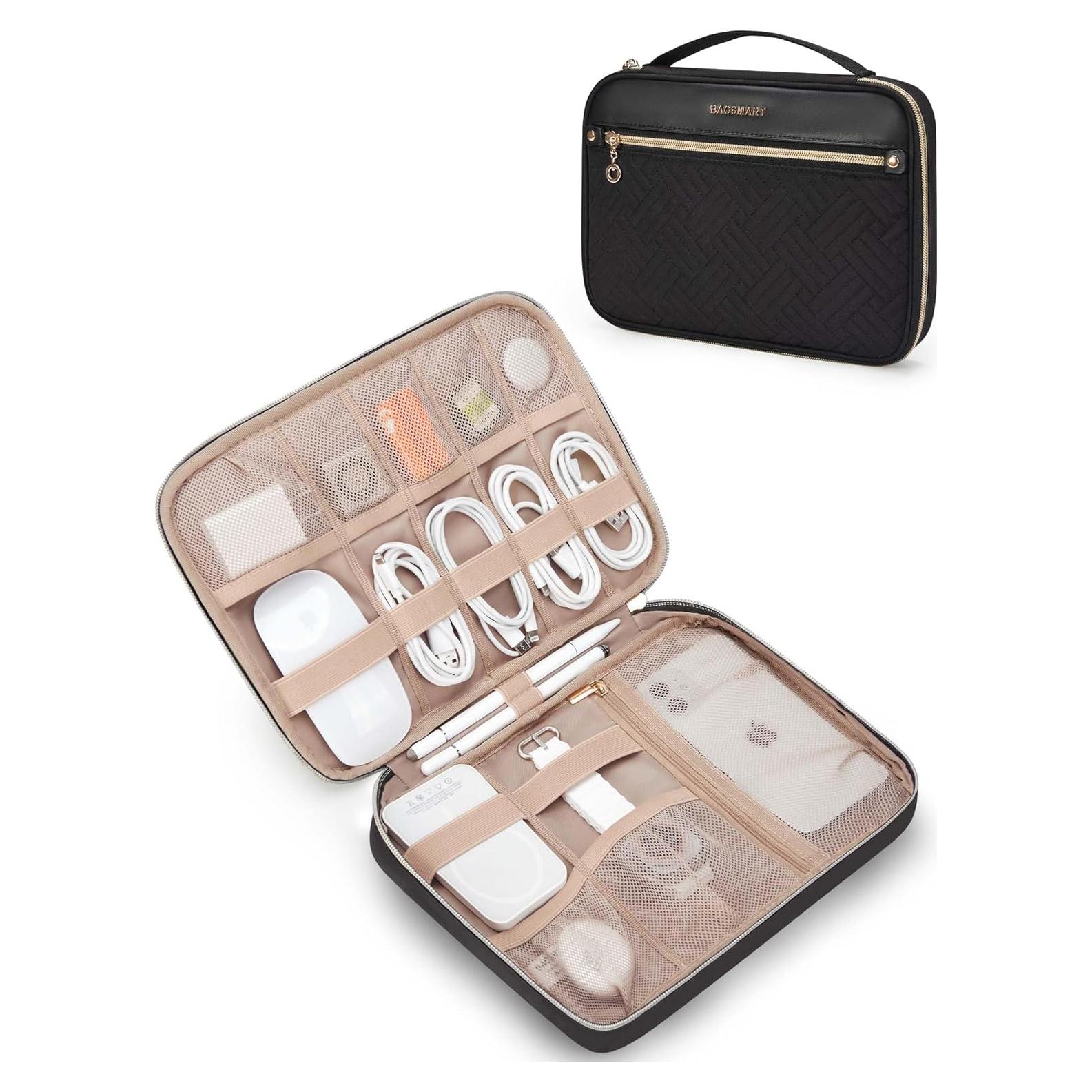 BAGSMART Organizador de Viaje Electrónico Negro 26.9x19.1 cm