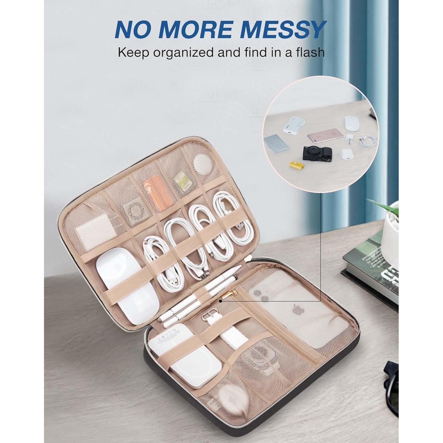 BAGSMART Organizador de Viaje Electrónico Negro 26.9x19.1 cm