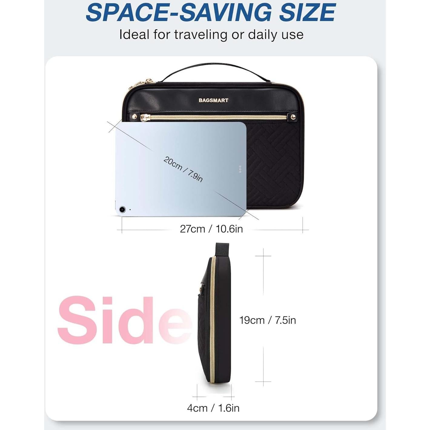 BAGSMART Organizador de Viaje Electrónico Negro 26.9x19.1 cm