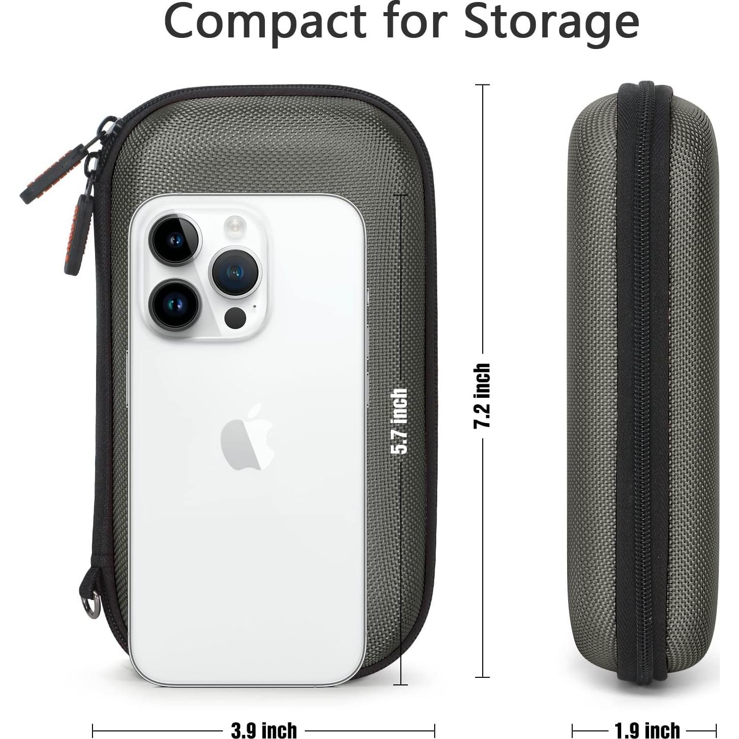 GLCON Funda Organizador de Cables - Dura EVA Gris Plateado