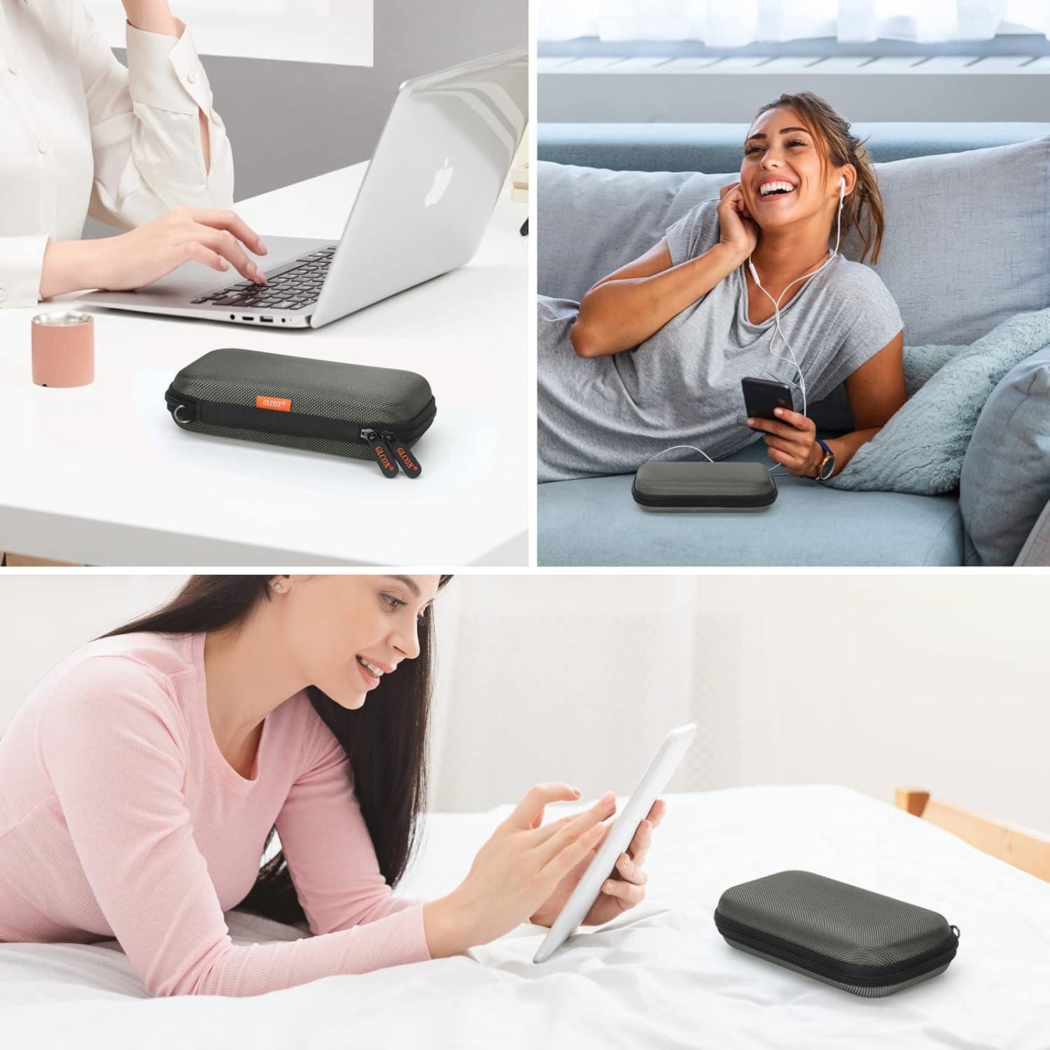 GLCON Funda Organizador de Cables - Dura EVA Gris Plateado