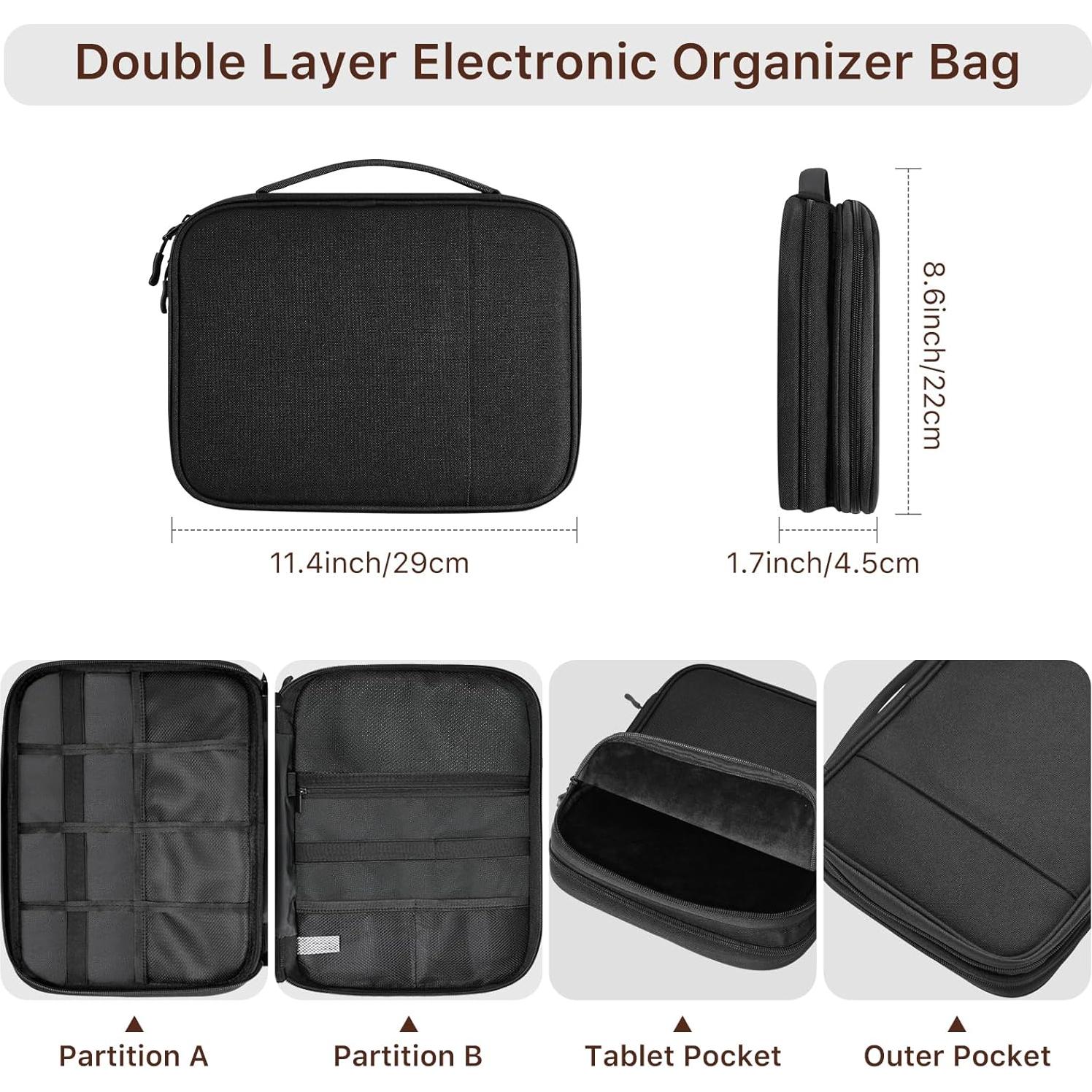 Organizador de Viaje Dadanism para Electrónicos 29x22cm Negro