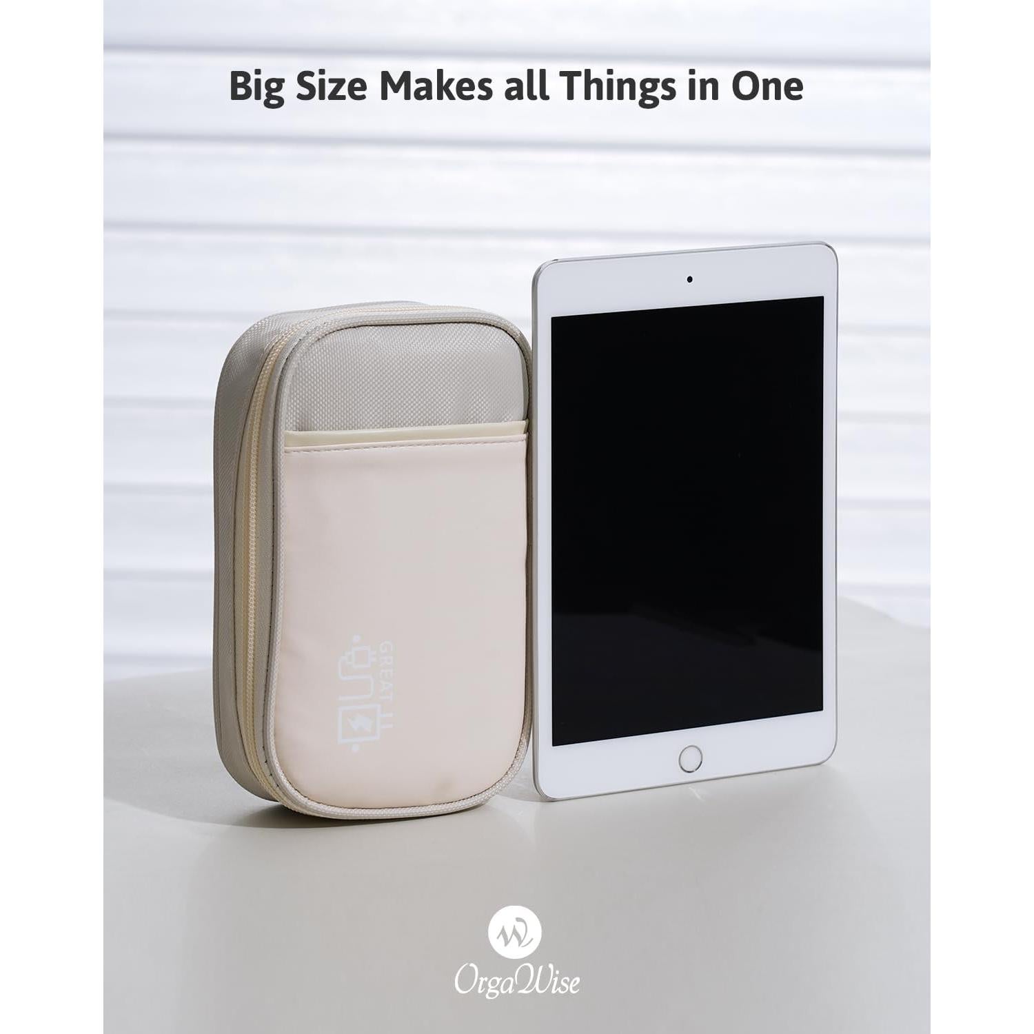 Organizador de Cables OrgaWise S2-Beige Impermeable 18.8x11.9cm