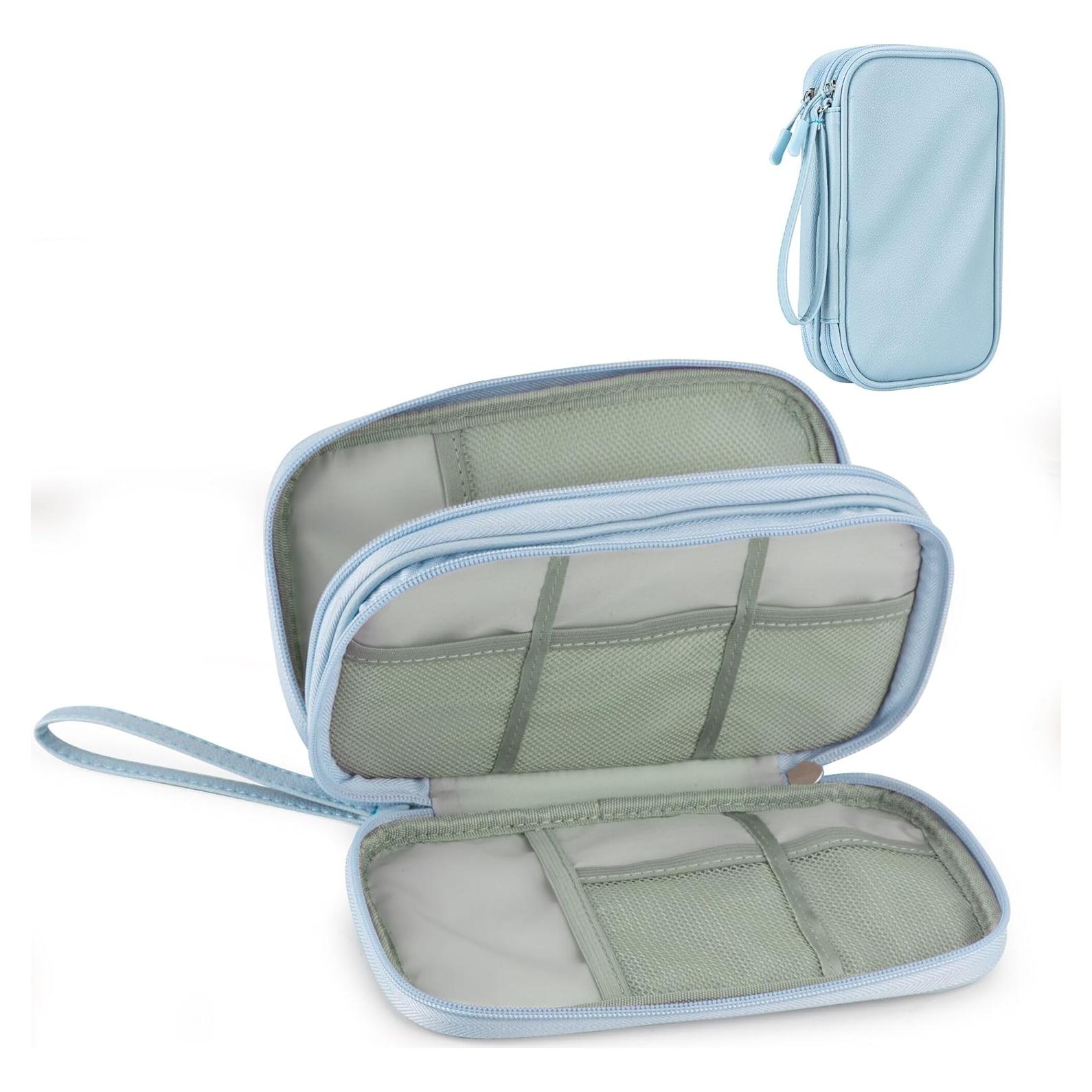 Organizador Electrónico de Viaje Arae - Doble Capa Impermeable M Azul