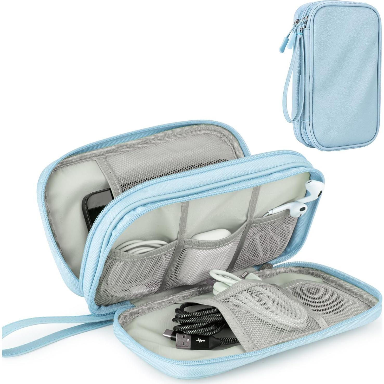 Organizador Electrónico de Viaje Arae - Doble Capa Impermeable M Azul