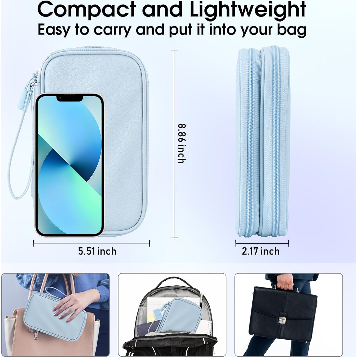 Organizador Electrónico de Viaje Arae - Doble Capa Impermeable M Azul