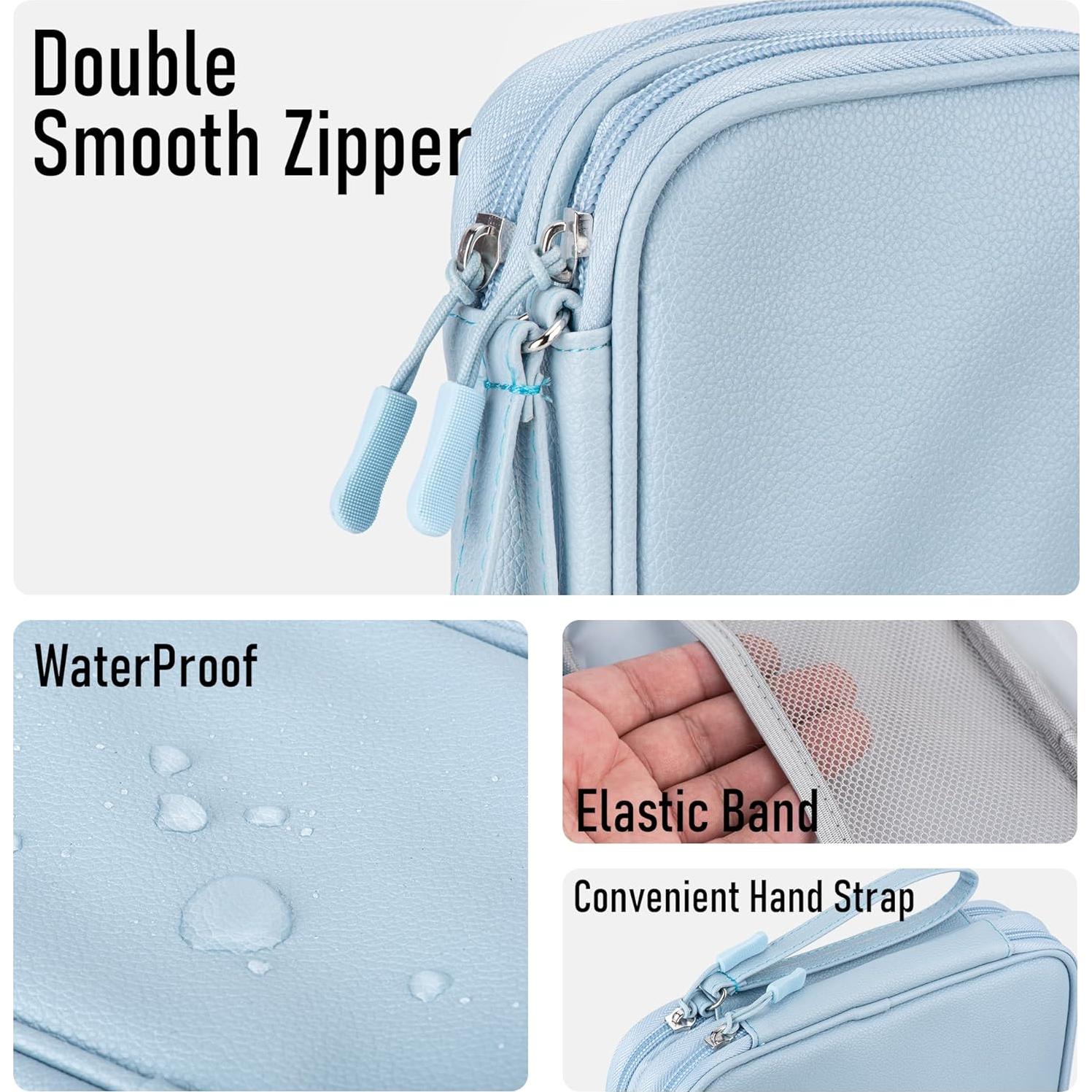 Organizador Electrónico de Viaje Arae - Doble Capa Impermeable M Azul