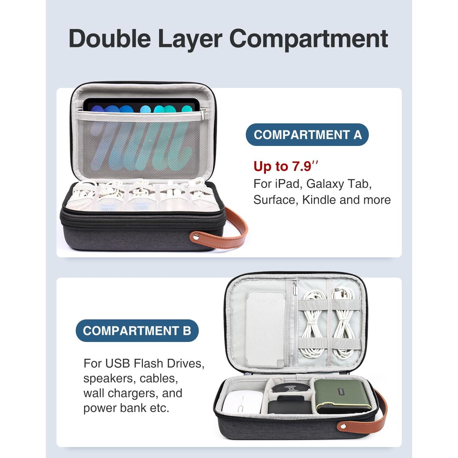 Organizador Electrónico Luxtude Doble Capa Negro 23.6x17cm