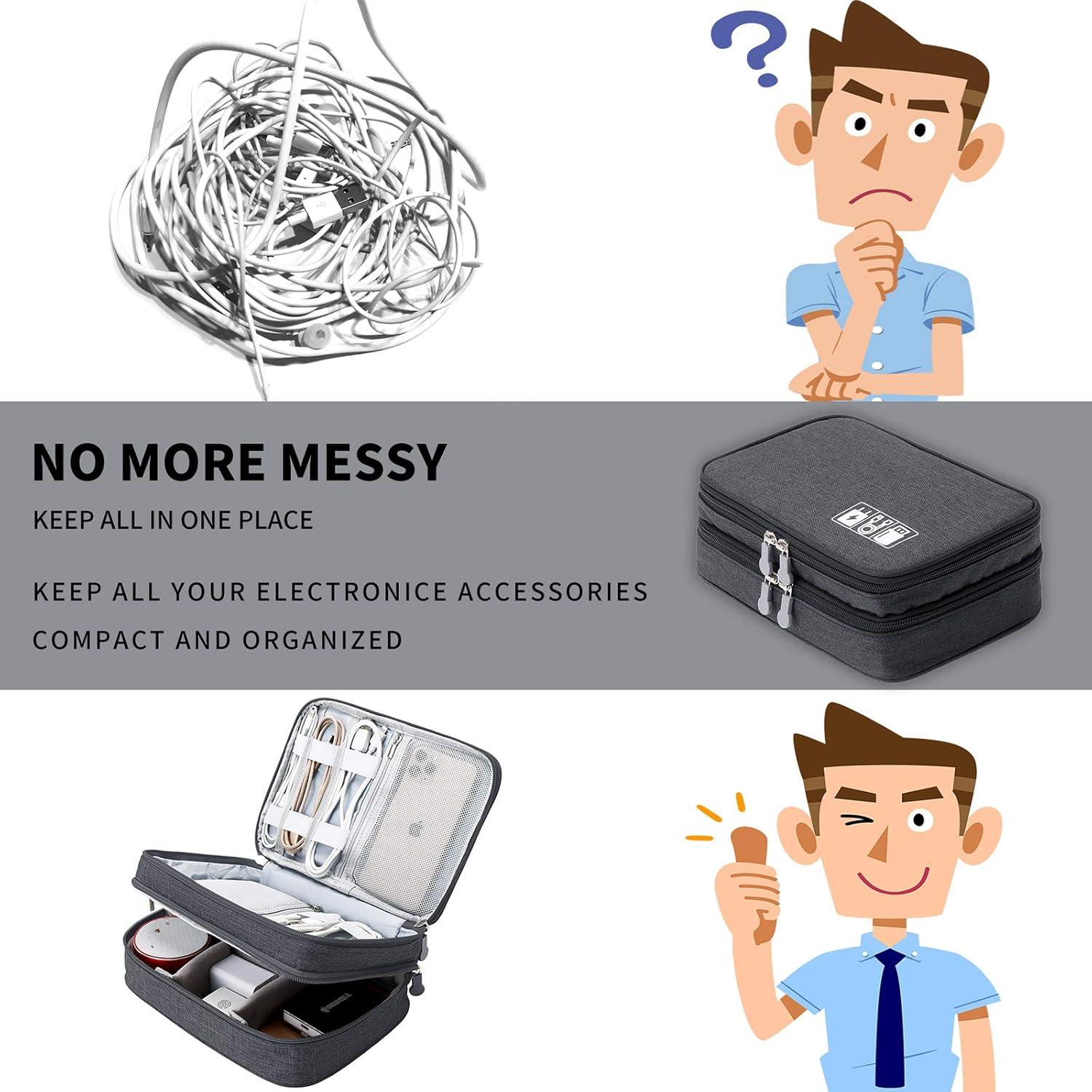 Organizador de Viaje Electrónico mygreen Negro Doble Capa 22.86 cm