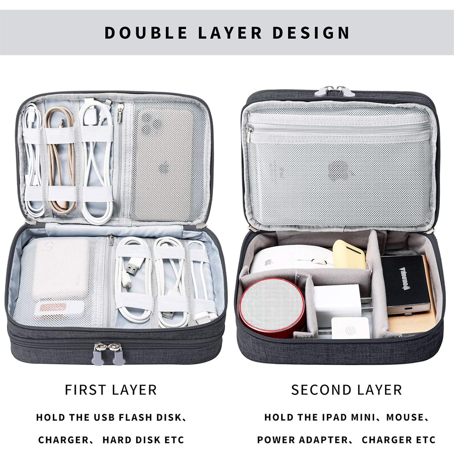 Organizador de Viaje Electrónico mygreen Negro Doble Capa 22.86 cm