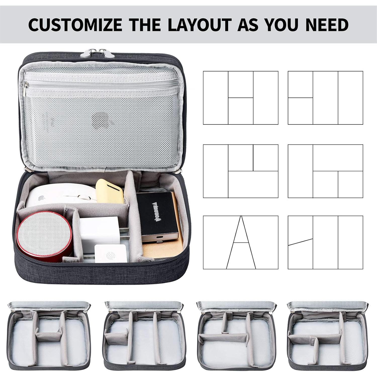 Organizador de Viaje Electrónico mygreen Negro Doble Capa 22.86 cm