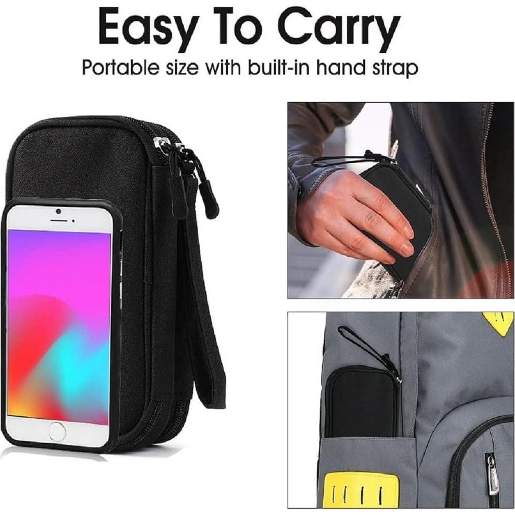 Bolsa Organizadora Electrónica Yiasangly Negra Impermeable 19x11x6cm