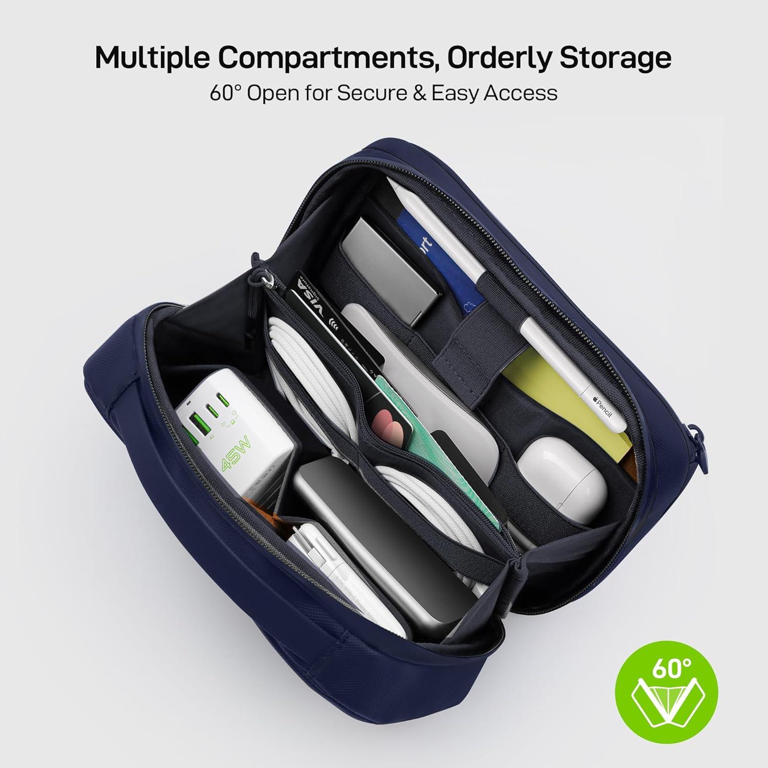 Organizador de Viaje EPICKA Azul Marino - Estuche para Cables y Accesorios