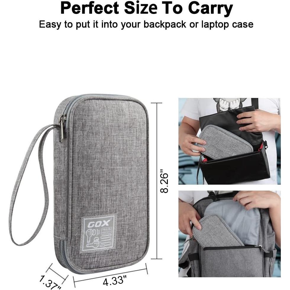 Organizador de Cables GOX Gris Pequeño 21x11 cm