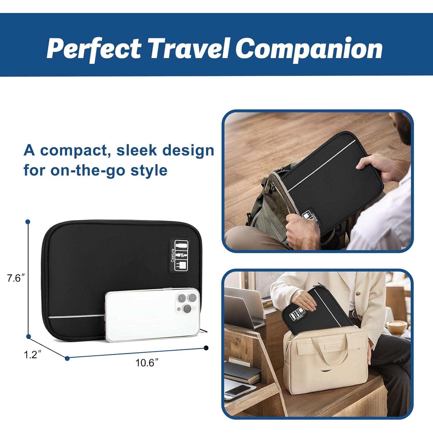 Organizador Electrónico de Viaje Castura Negro 26.9x19.3cm