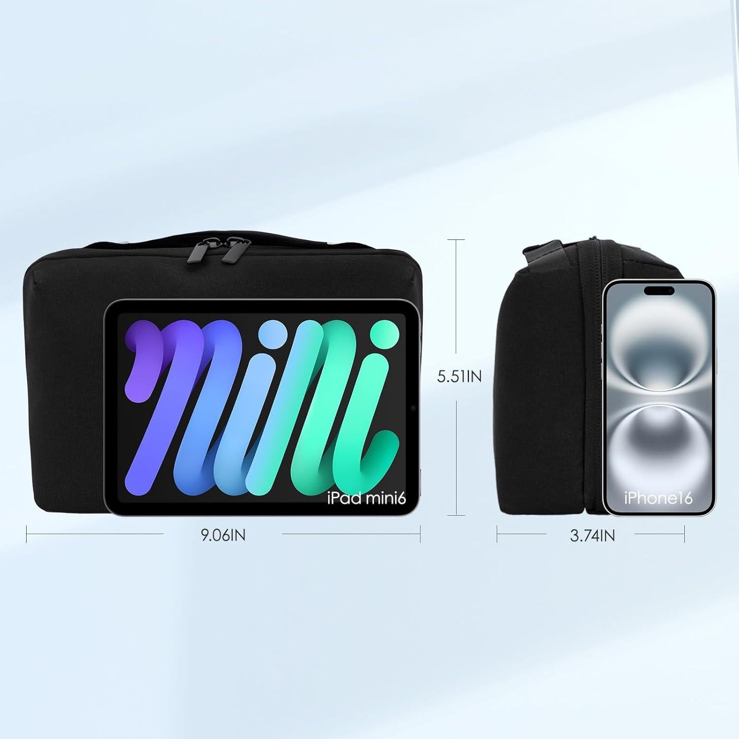 Lention Organizador de Electrónica M378 Negro Impermeable