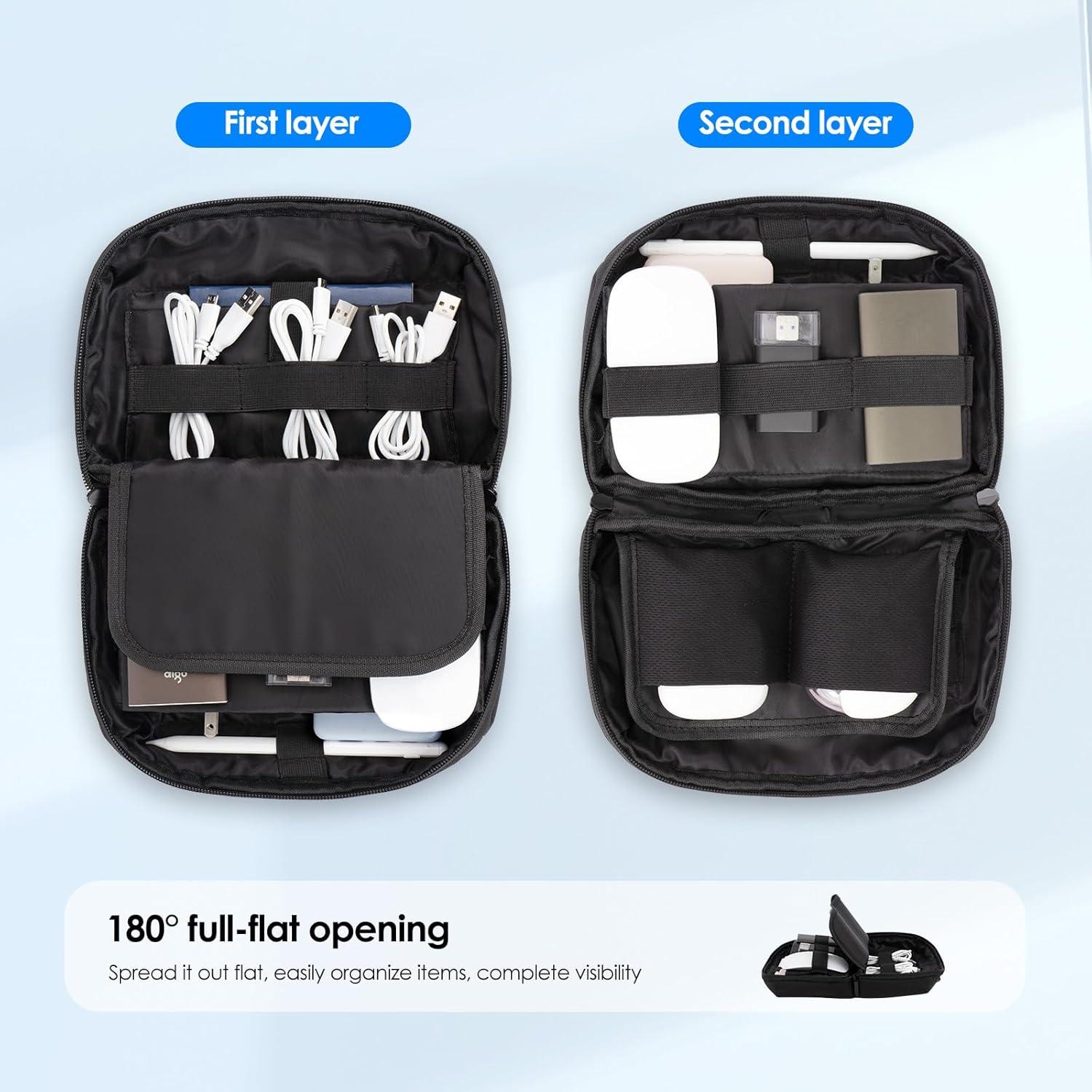 Lention Organizador de Electrónica M378 Negro Impermeable