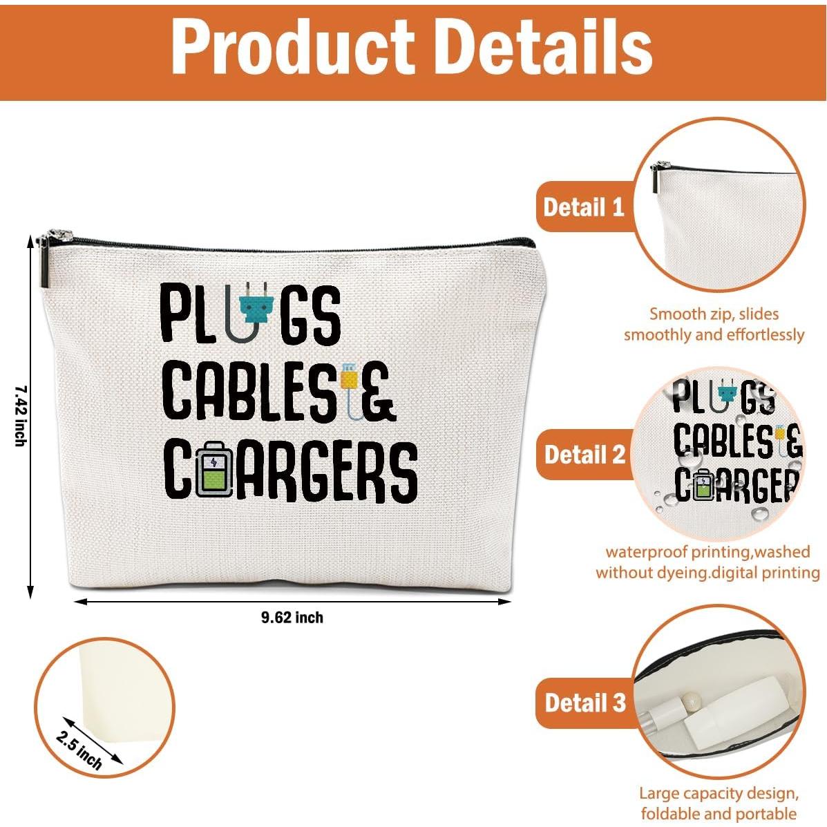 Bolsa Organizadora de Cables y Maquillaje HZMLYDJ 24.4x18.8cm