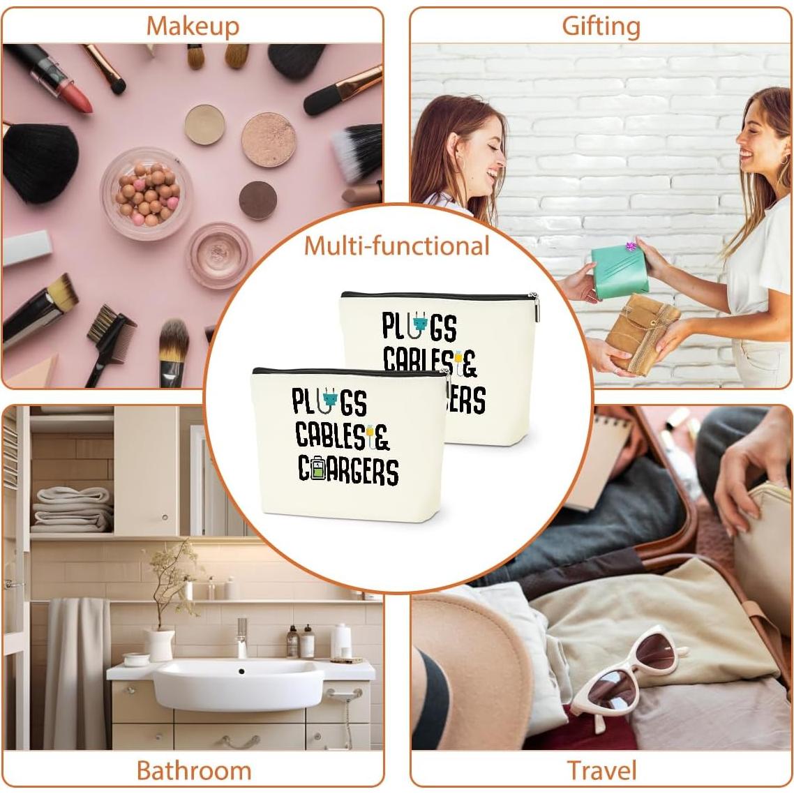 Bolsa Organizadora de Cables y Maquillaje HZMLYDJ 24.4x18.8cm