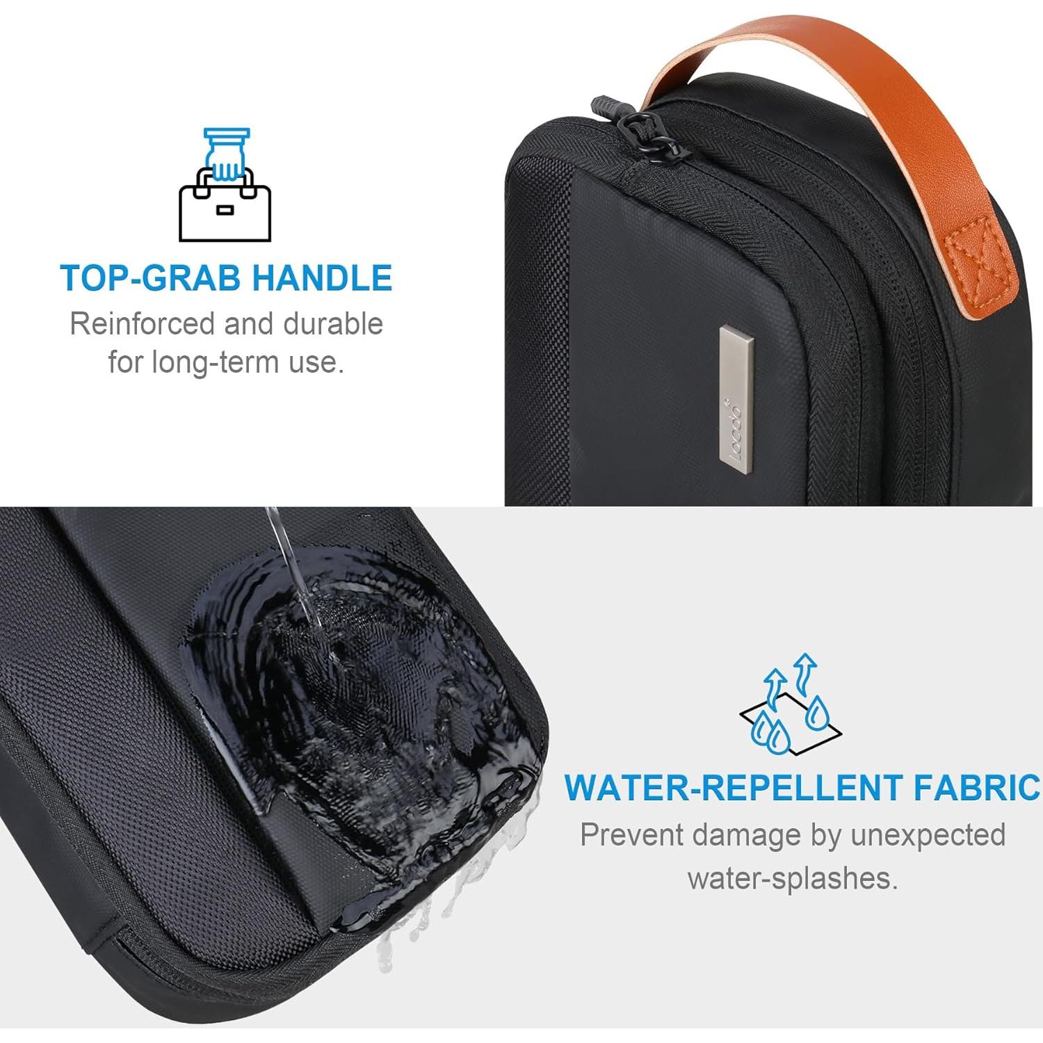 Estuche Organizador de Cables Lacdo Negro 3 Capas Portátil