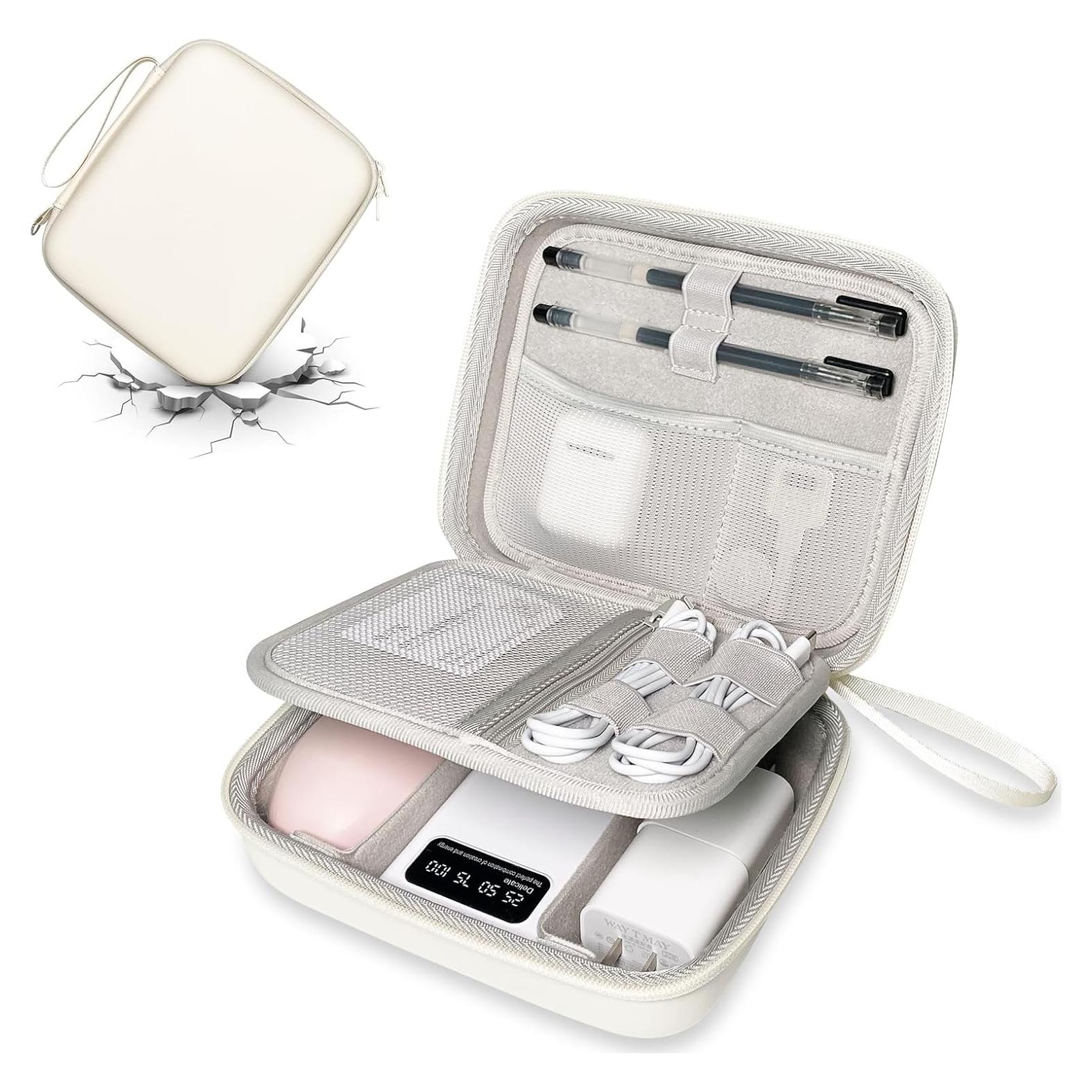 Funda de Viaje Organizador Electrónico Dura Blanco 18.9x15.49cm