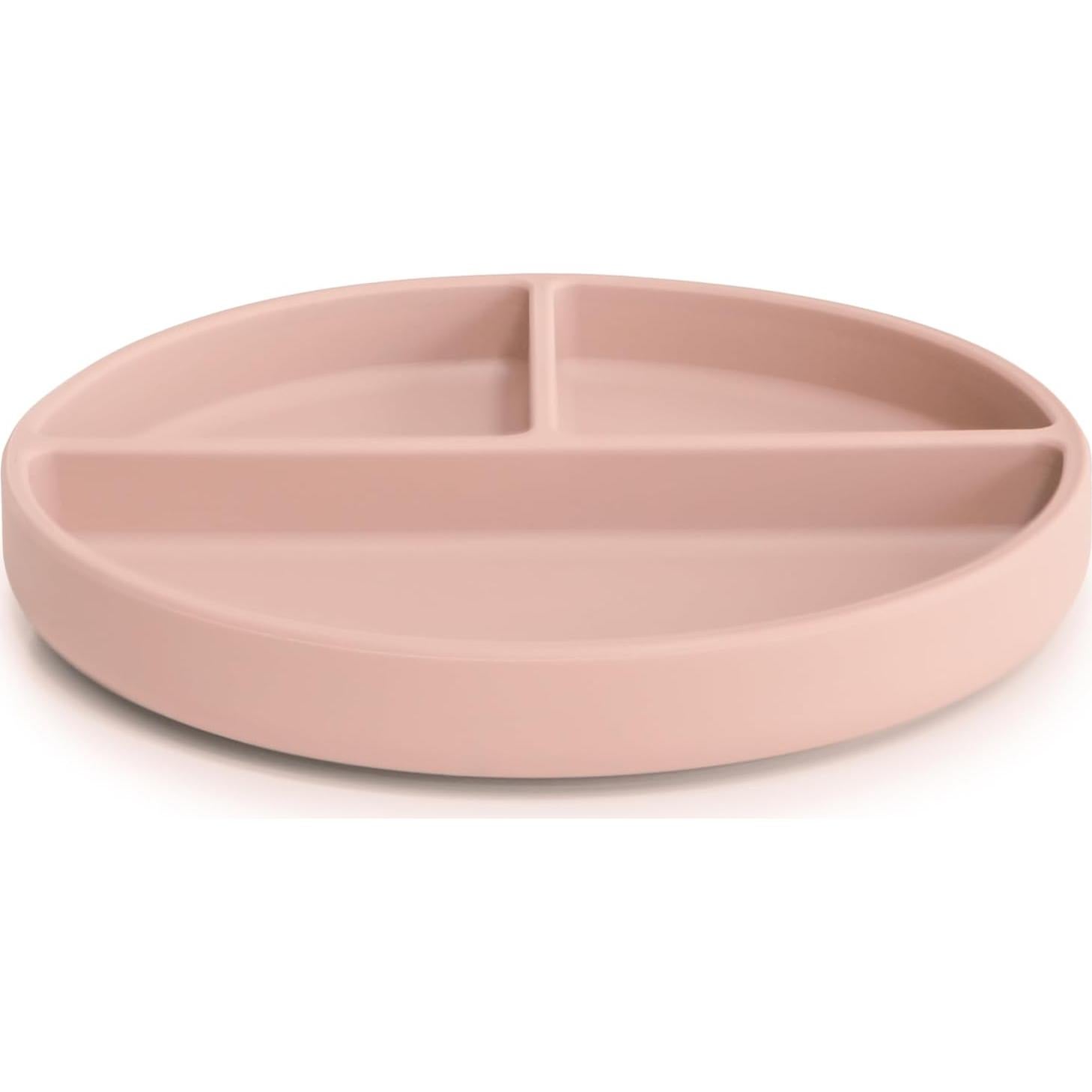 Plato de Succión de Silicona Mushie Sonrosado 18.41 cm