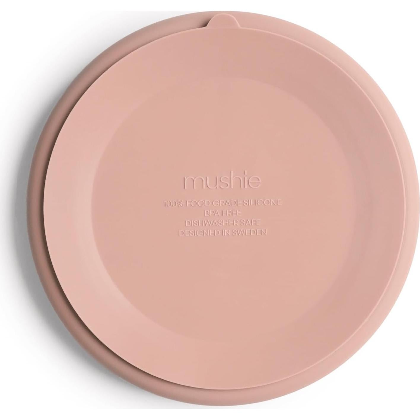 Plato de Succión de Silicona Mushie Sonrosado 18.41 cm