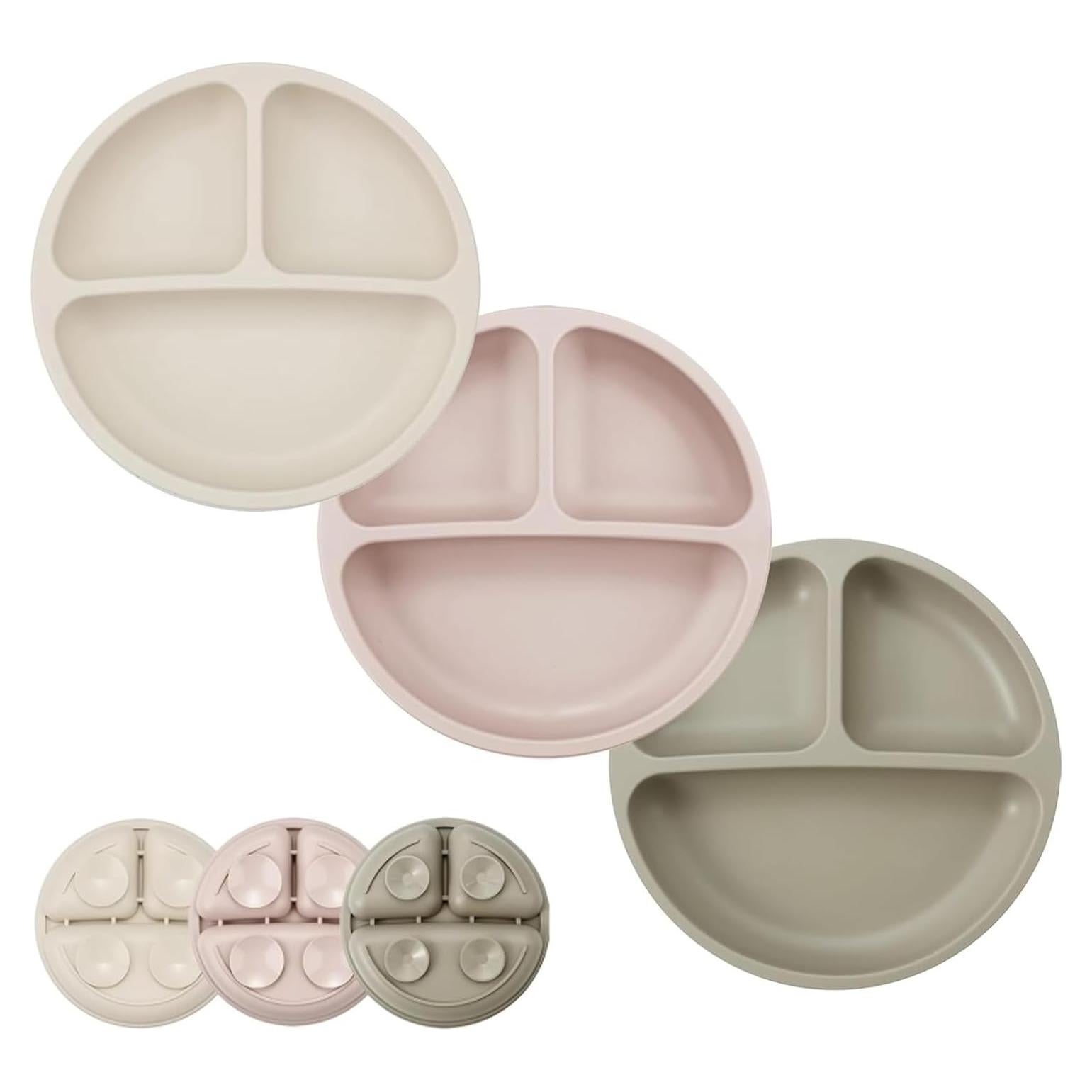 Platos de Silicona PandaEar para Niños 3 Pack Antideslizantes