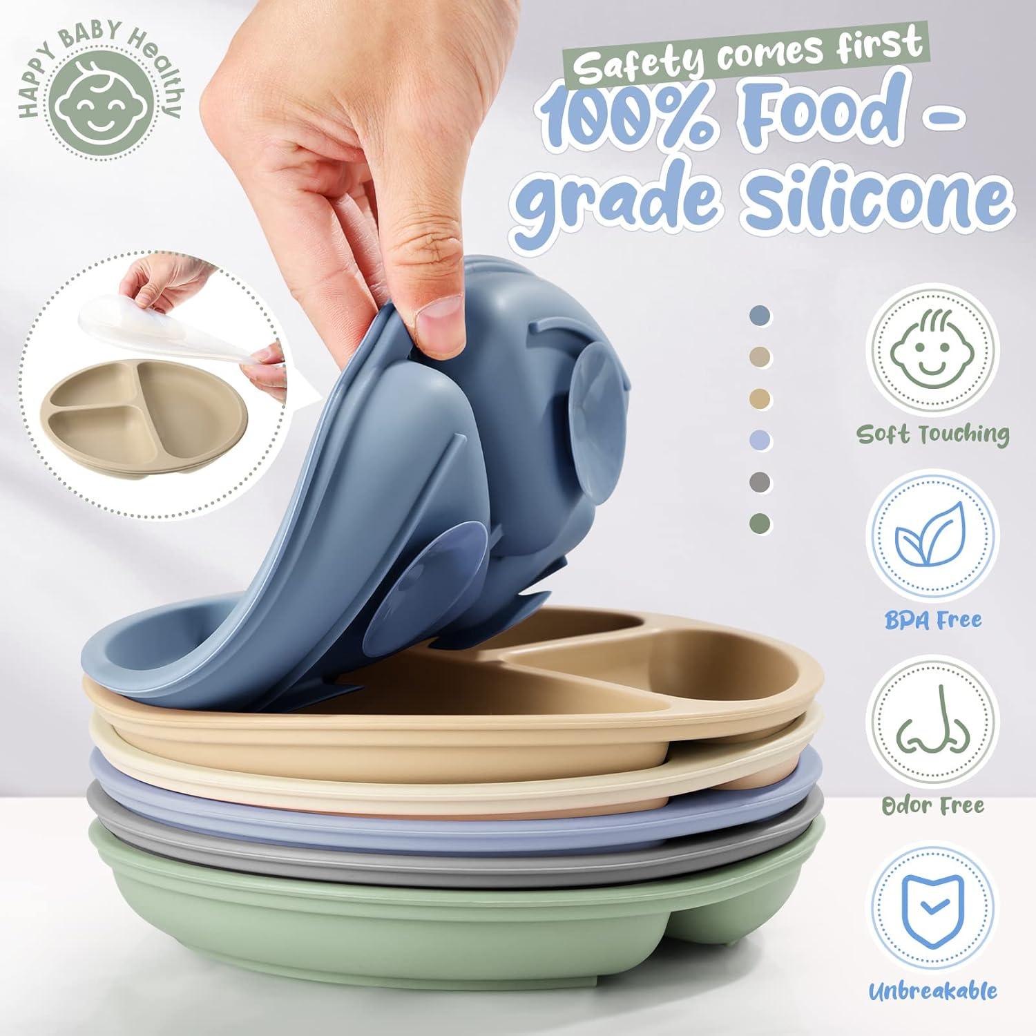 Set de Platos de Silicona Meanplan para Niños 6 Piezas