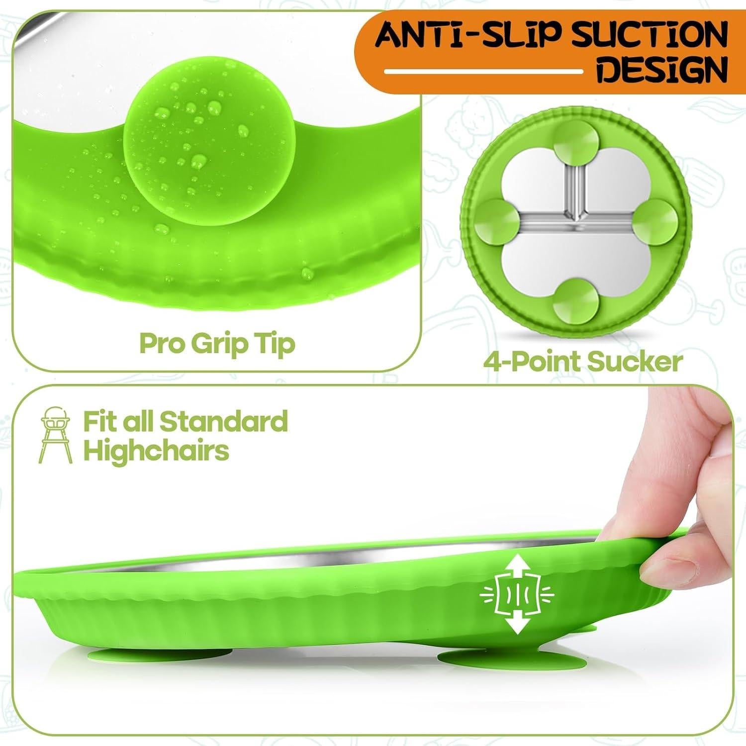 Platos Divididos de Acero Inoxidable Semloo 22.86 cm 2 Pack