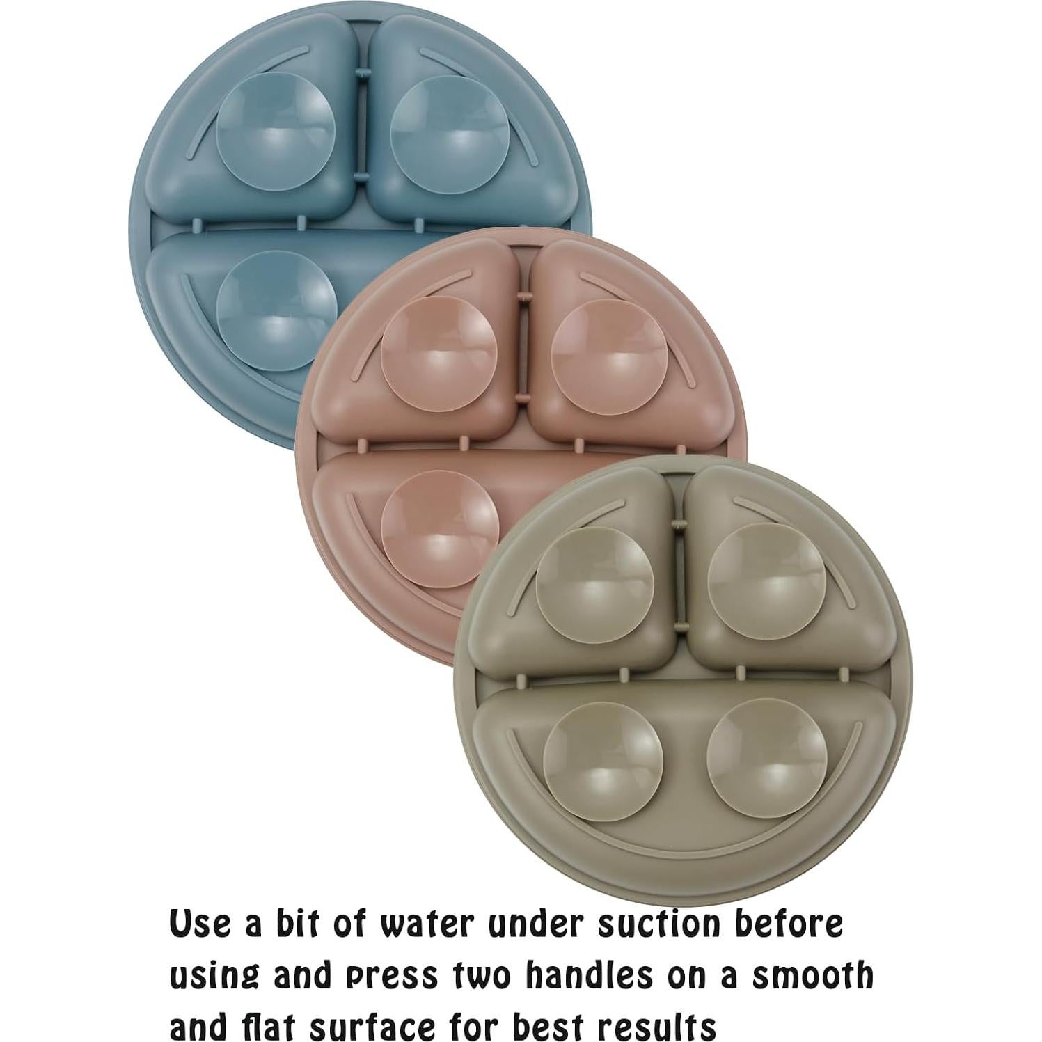 Juego de Alimentación PandaEar Bebés 3 Platos y 3 Cucharas Silicona