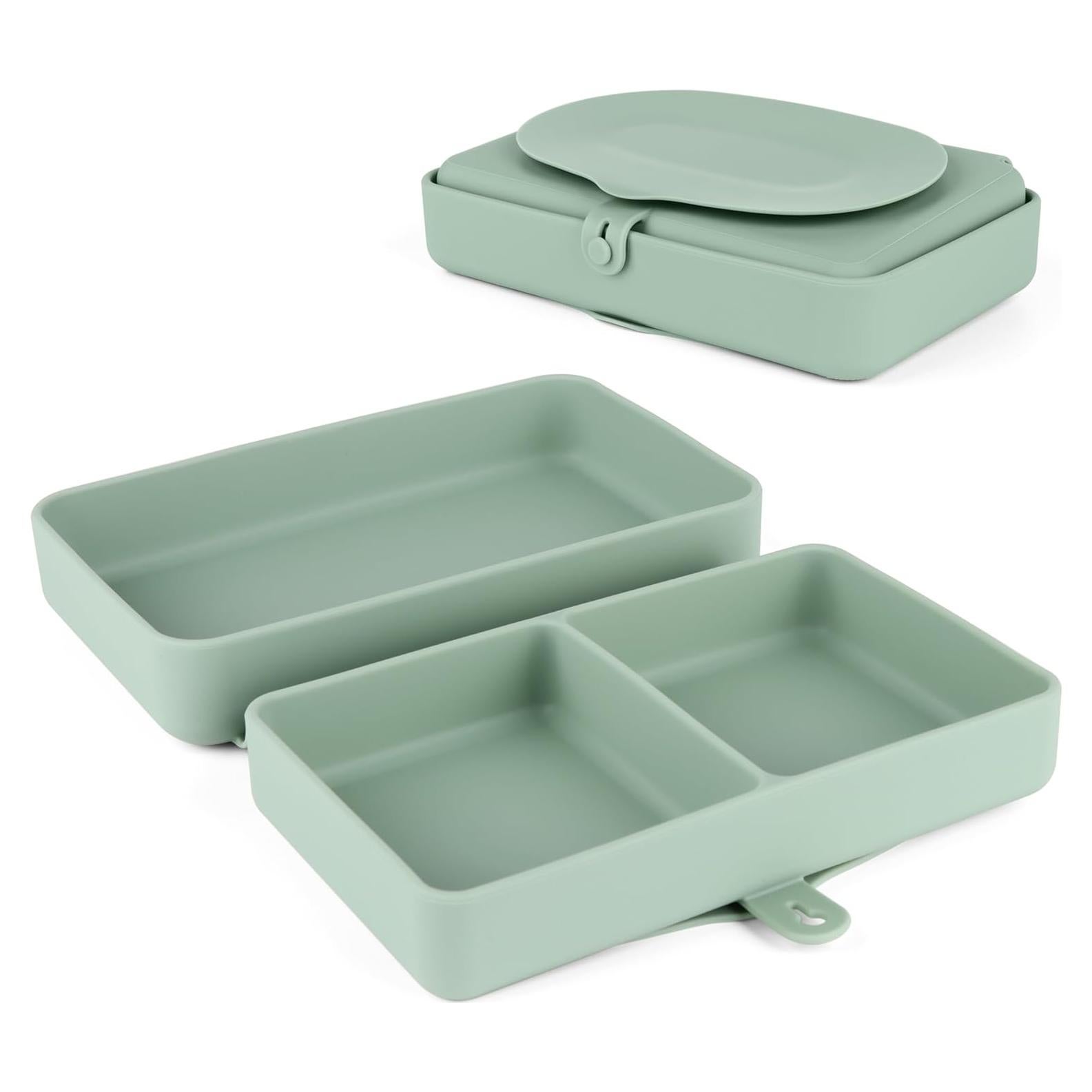 Plato de Silicona para Bebés Nearbyme Plegable Azul 18x13 cm