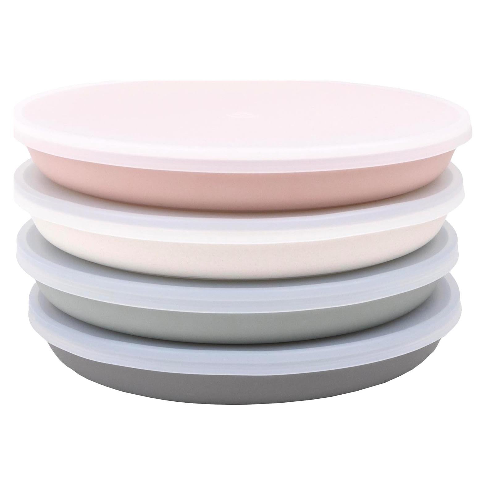 Set de 4 Platos de Bambú WeeSprout para Niños - Apto Lavavajillas