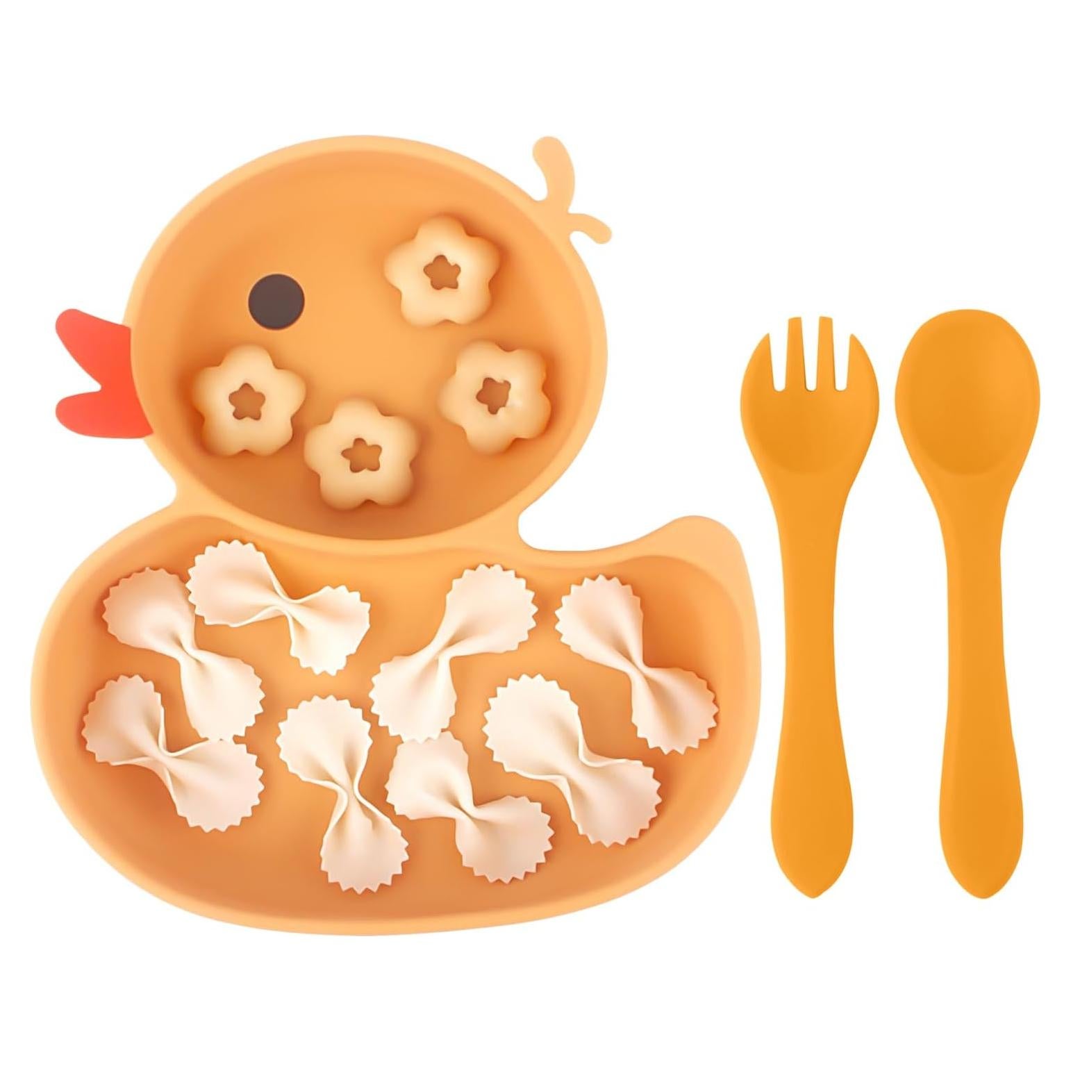 Plato Dividido para Bebés Qshare en Forma de Pato Antideslizante