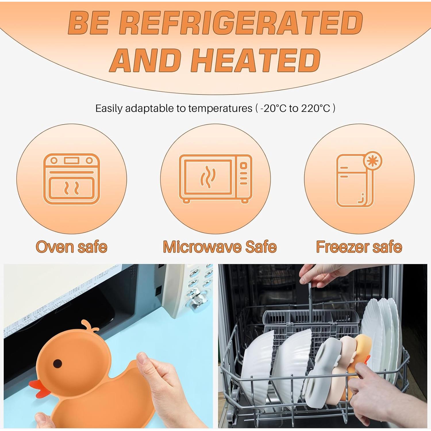 Plato Dividido para Bebés Qshare en Forma de Pato Antideslizante