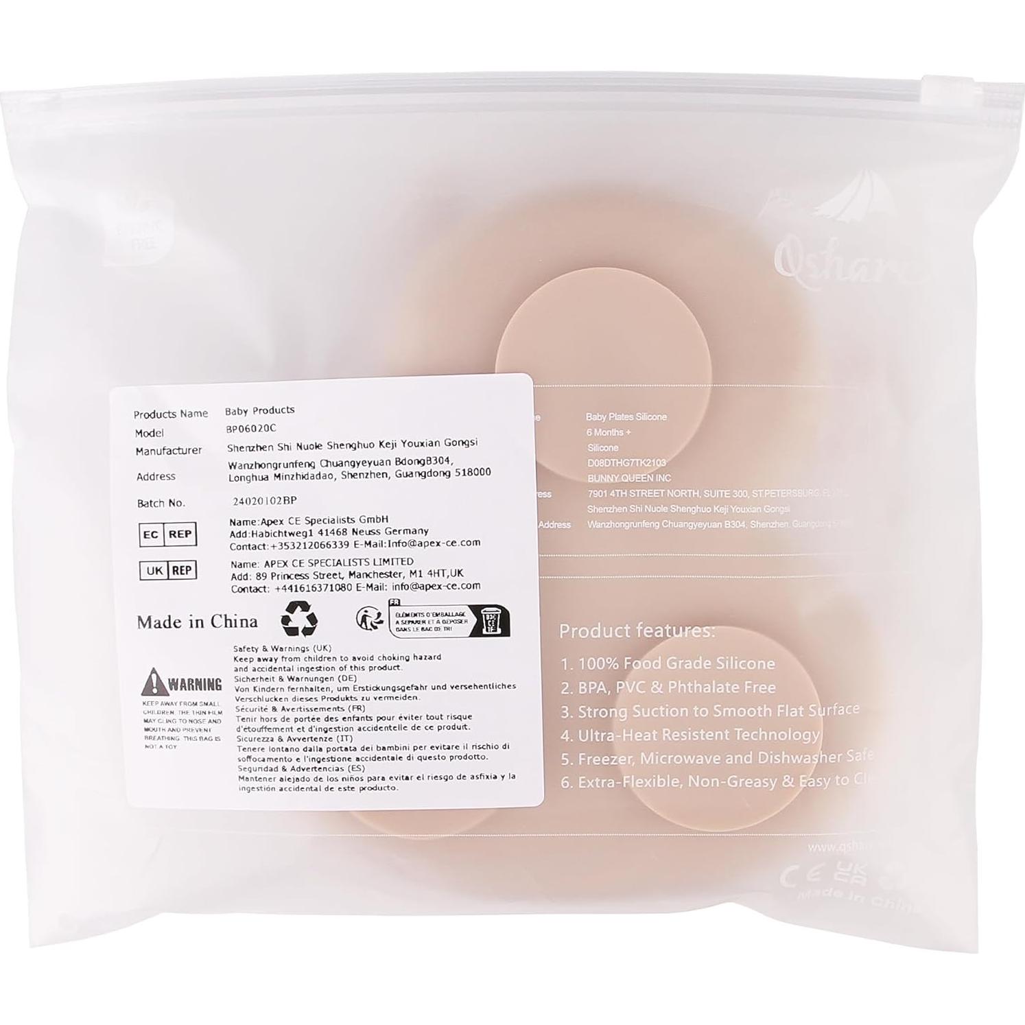 Plato Dividido para Bebés Qshare en Forma de Pato Antideslizante