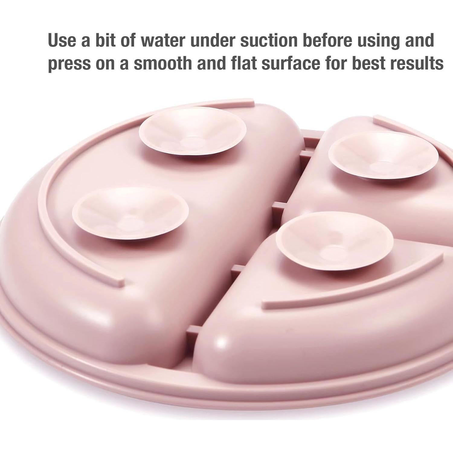 Set de Alimentación para Bebés PandaEar - 2 Platos de Succión Rosa