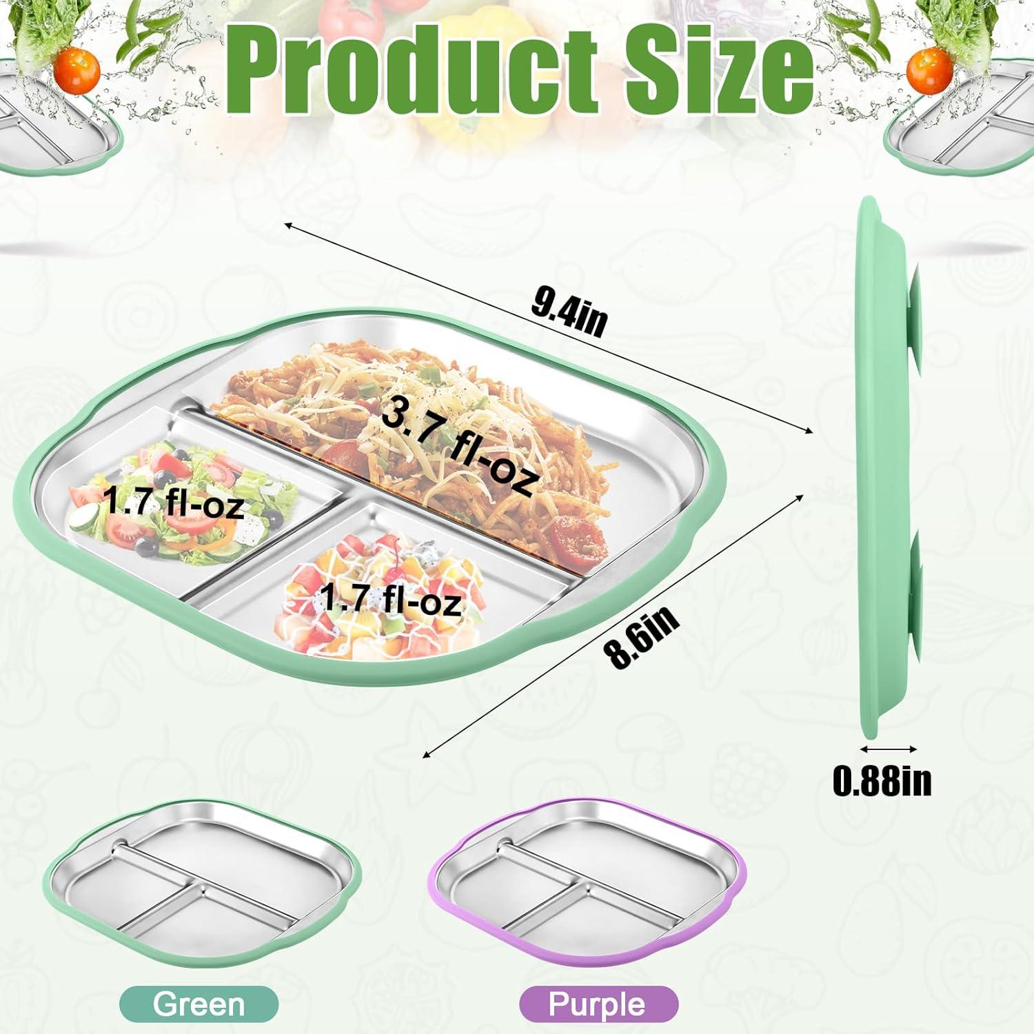 Platos Divididos de Acero Inoxidable BUSOHA 2 Piezas 23.9cm