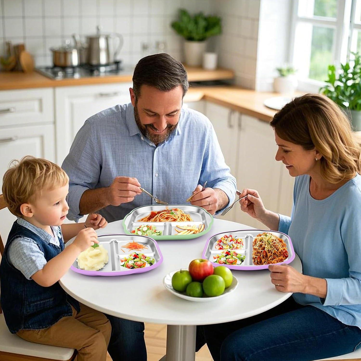 Platos Divididos de Acero Inoxidable BUSOHA 2 Piezas 23.9cm