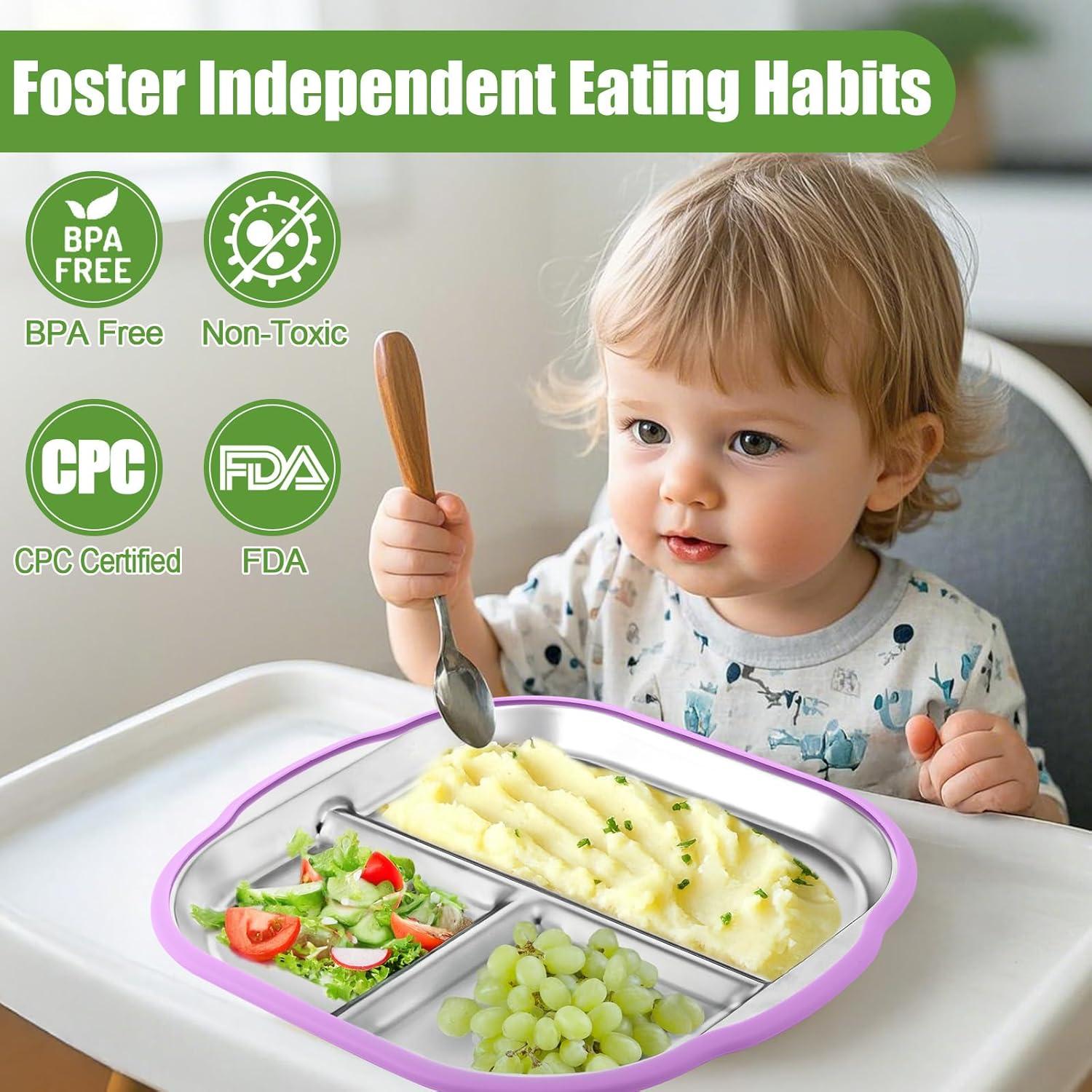 Platos Divididos de Acero Inoxidable BUSOHA 2 Piezas 23.9cm