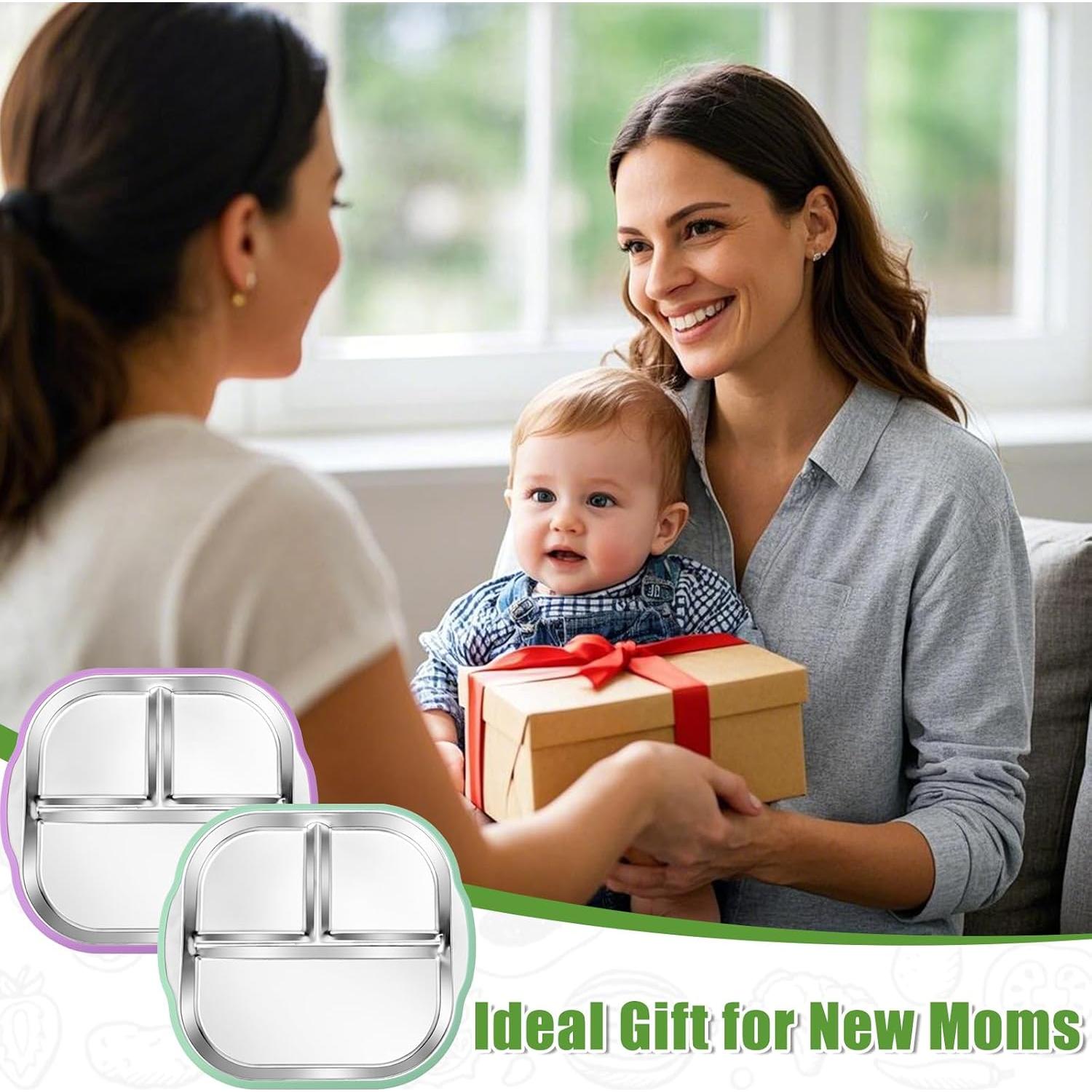 Platos Divididos de Acero Inoxidable BUSOHA 2 Piezas 23.9cm