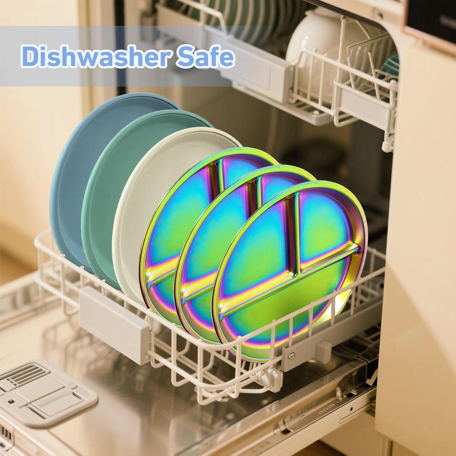 Platos de Acero Inoxidable DZDOV Arcoíris para Bebés - 3 Secciones