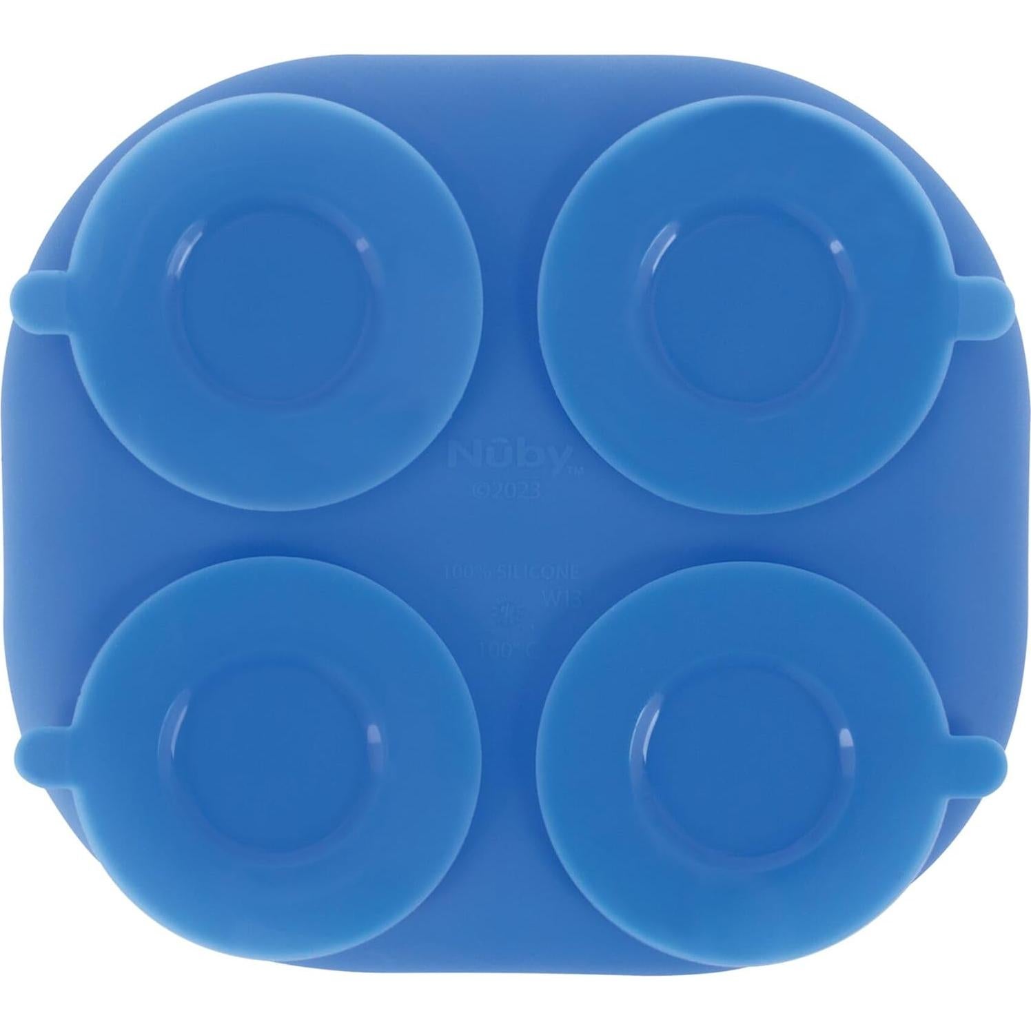 Plato de Succión Rectangular Nuby con Tapa - Silicona 6+ Meses