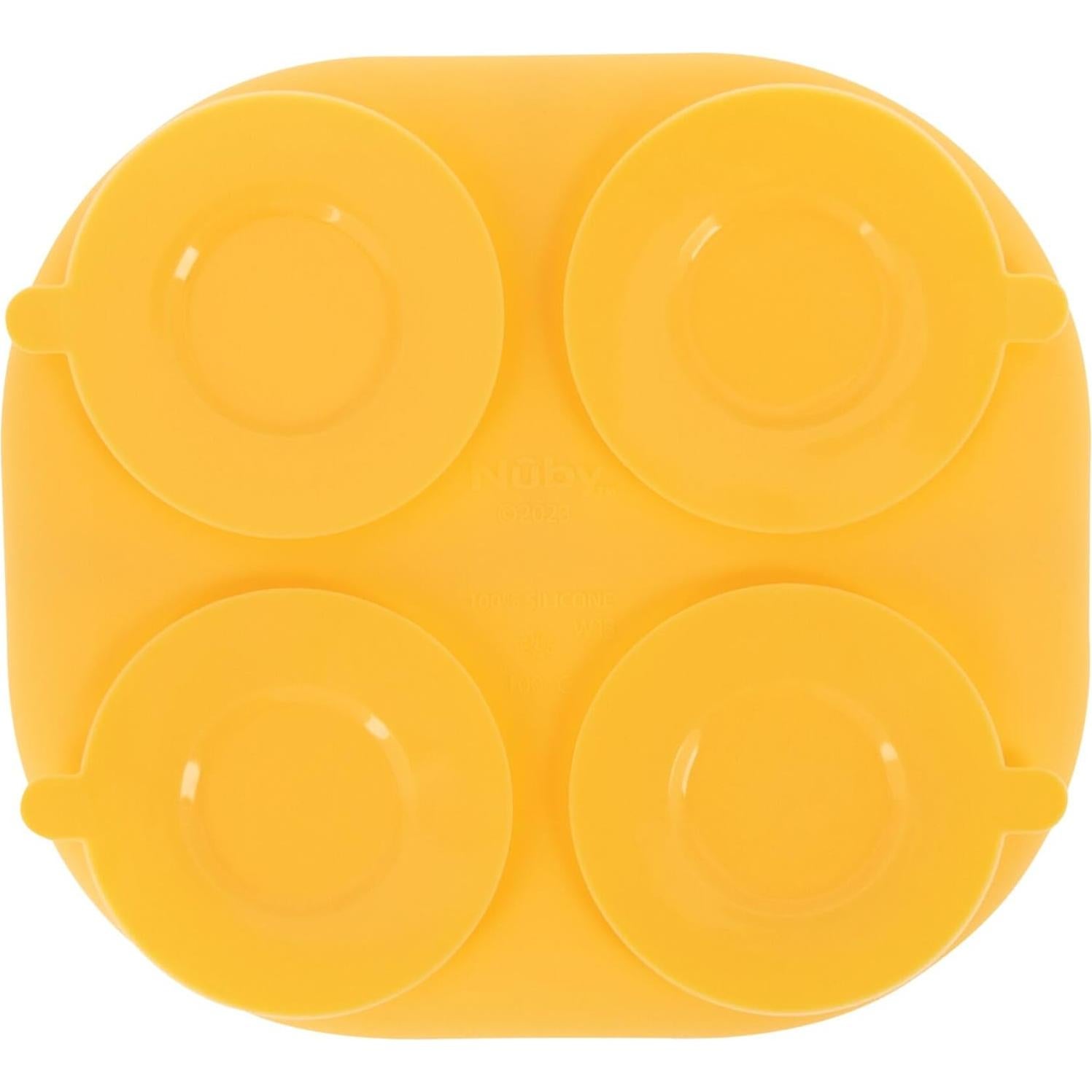 Plato de Succión Rectangular Nuby con Tapa - Silicona 6+ Meses
