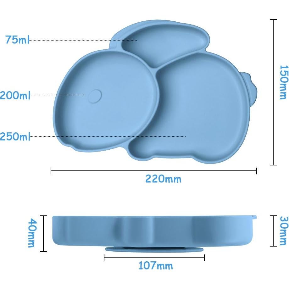 Plato Dividido de Silicona Vicloon para Niños Antideslizante