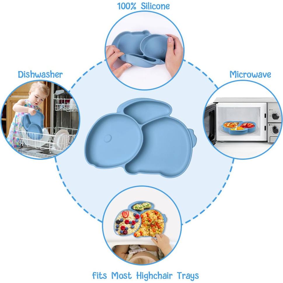 Plato Dividido de Silicona Vicloon para Niños Antideslizante