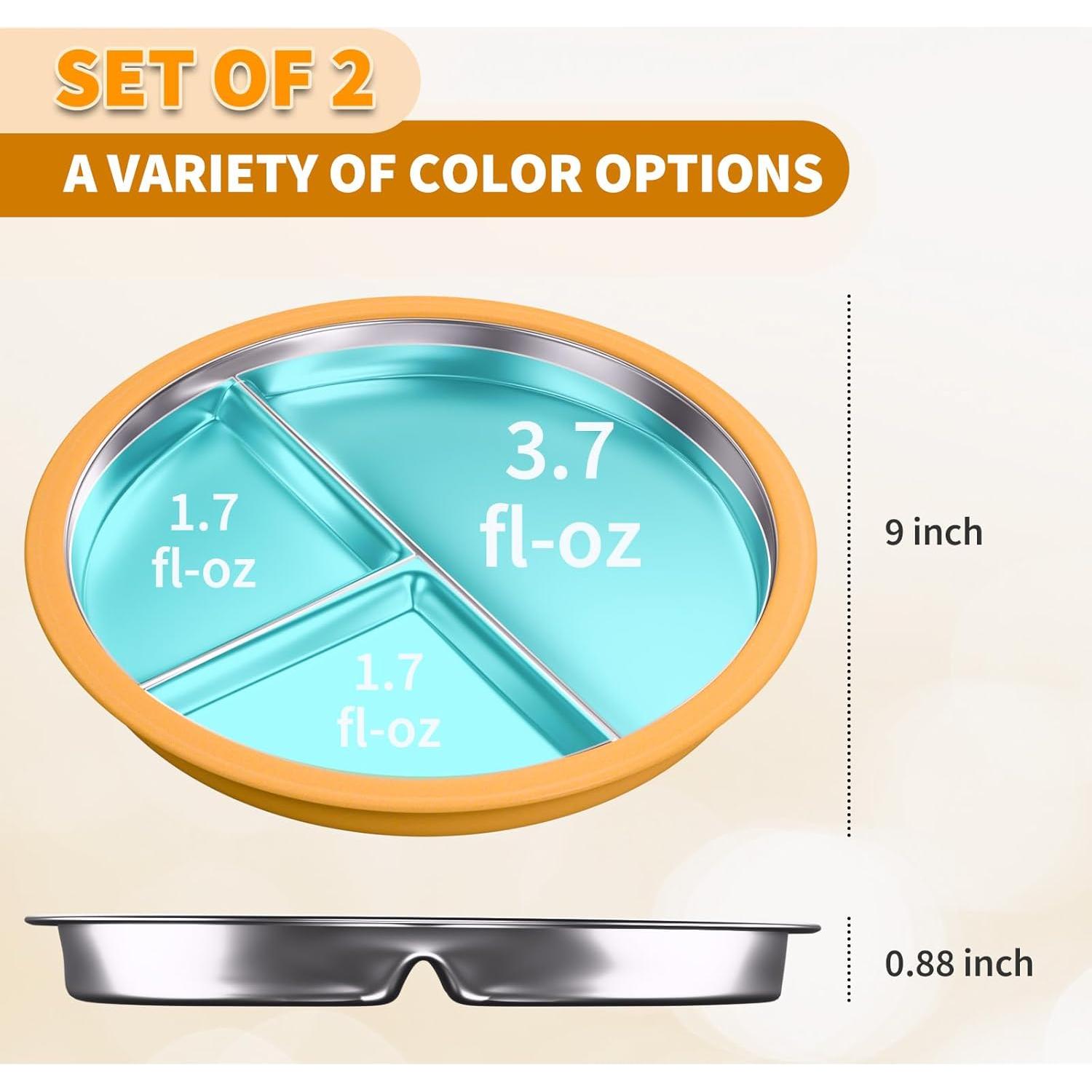 Plato de Acero Inoxidable Maccvk 22.86 cm con Succión - 2 Pzs