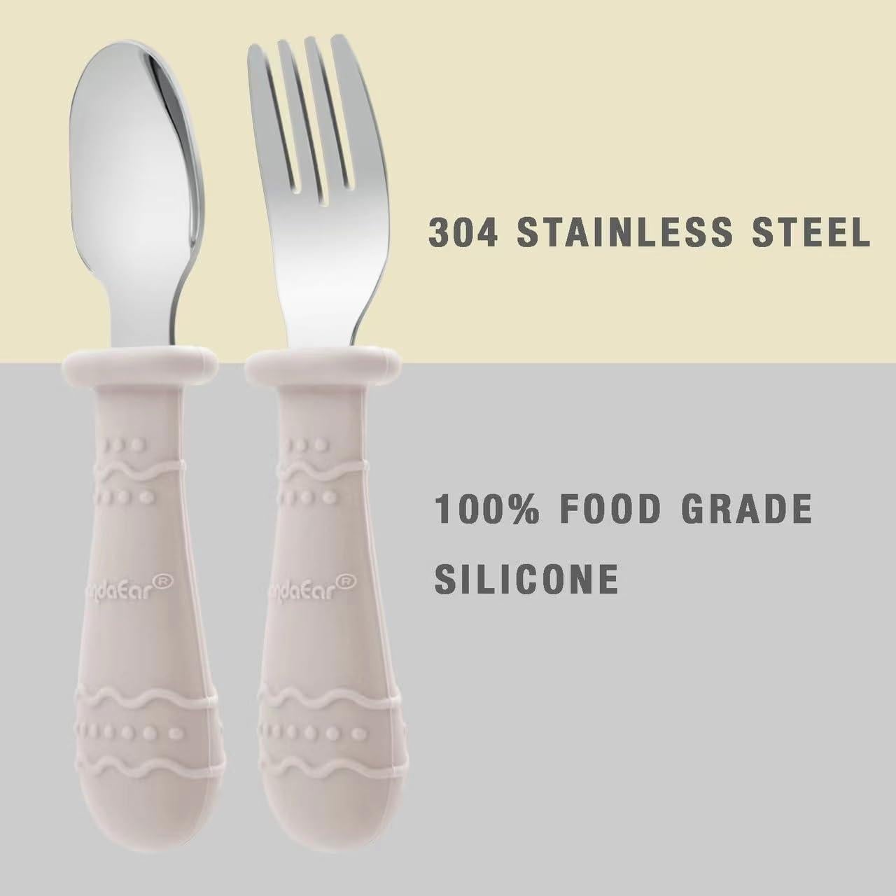 Juego de Platos y Utensilios de Silicona PandaEar 9 Piezas